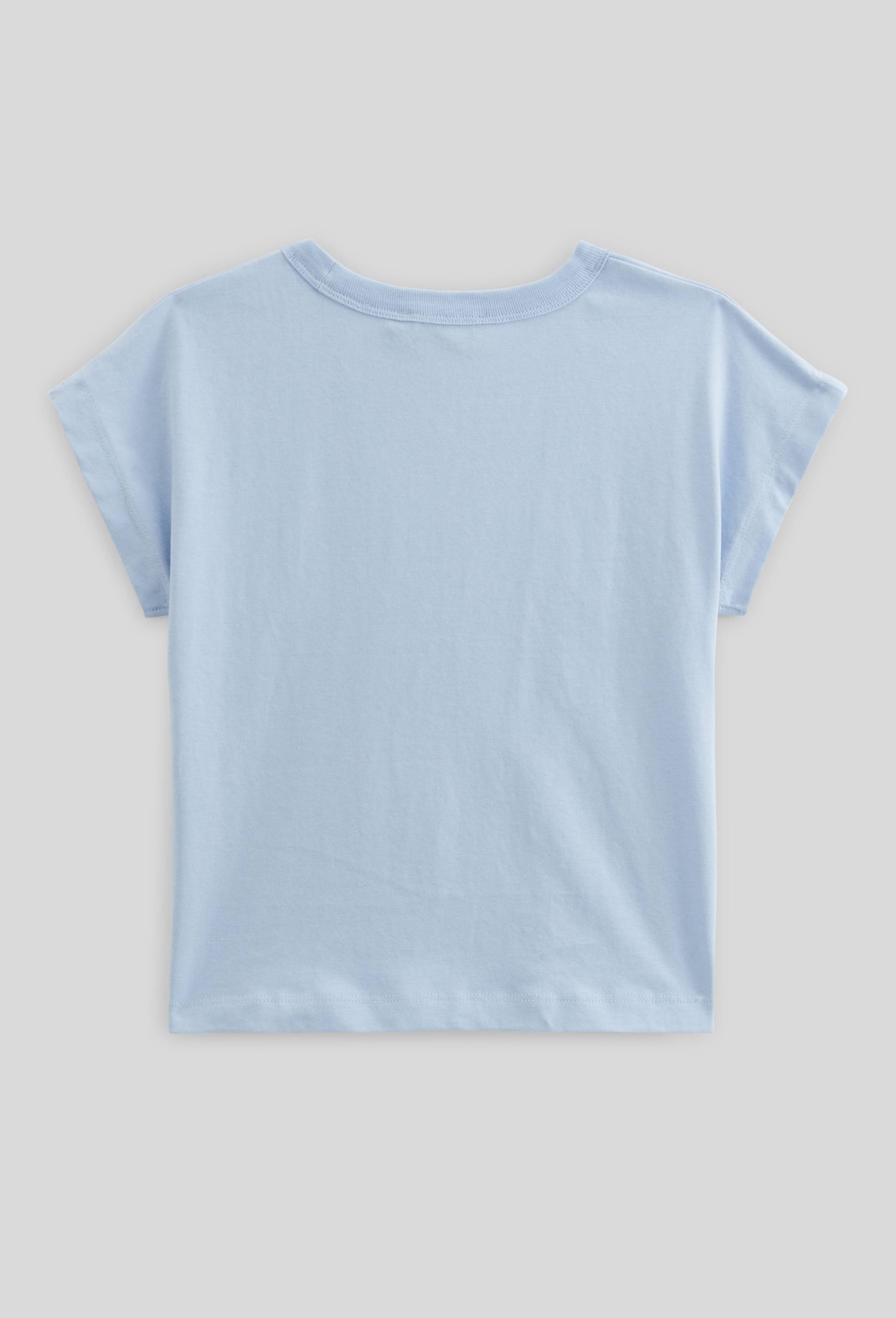 T-shirt &agrave; inscription en coton BIO GOTS, Bleu clair, large image number 2.0