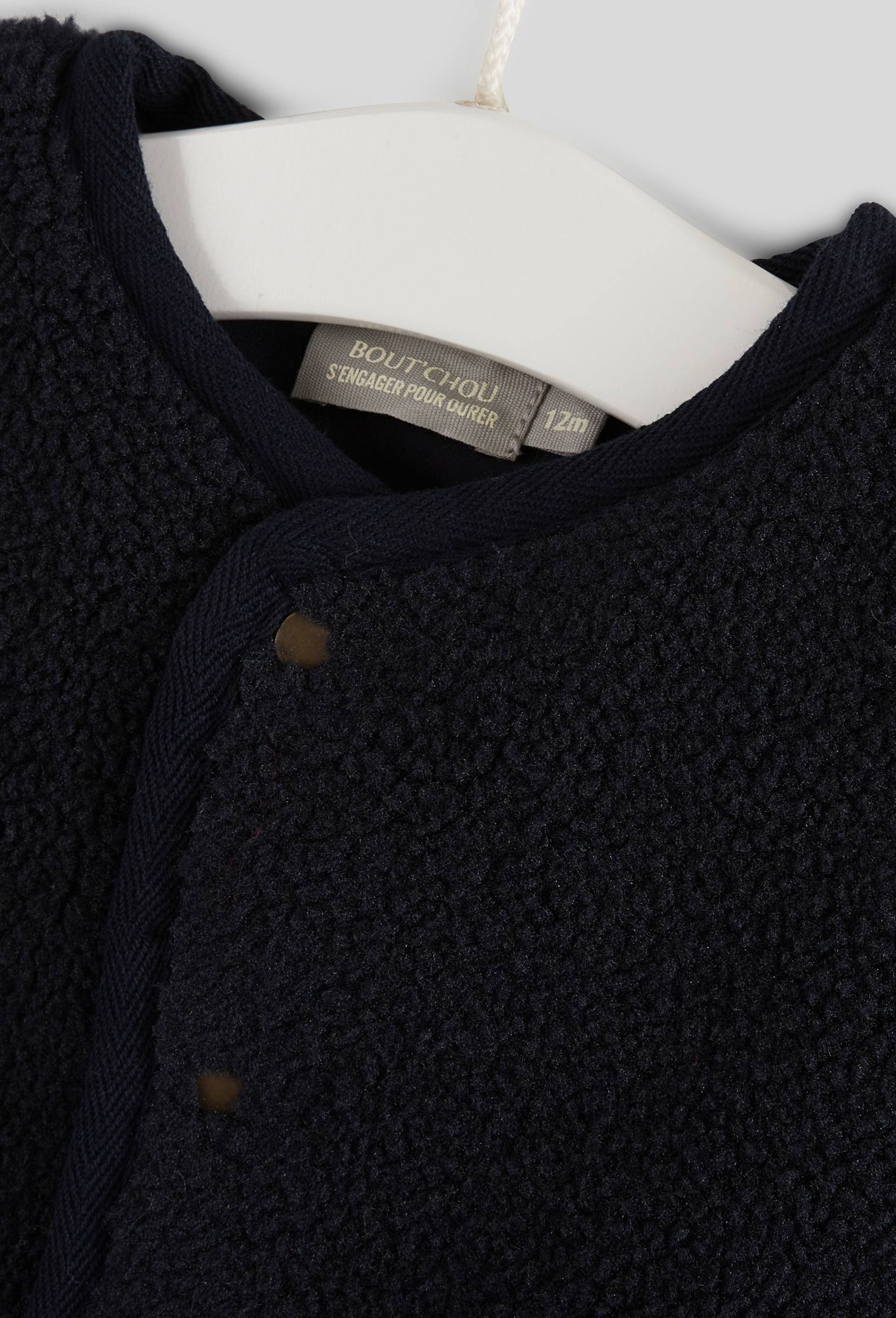 Gilet sans manches uni en sherpa, Bleu foncé, large image number 2