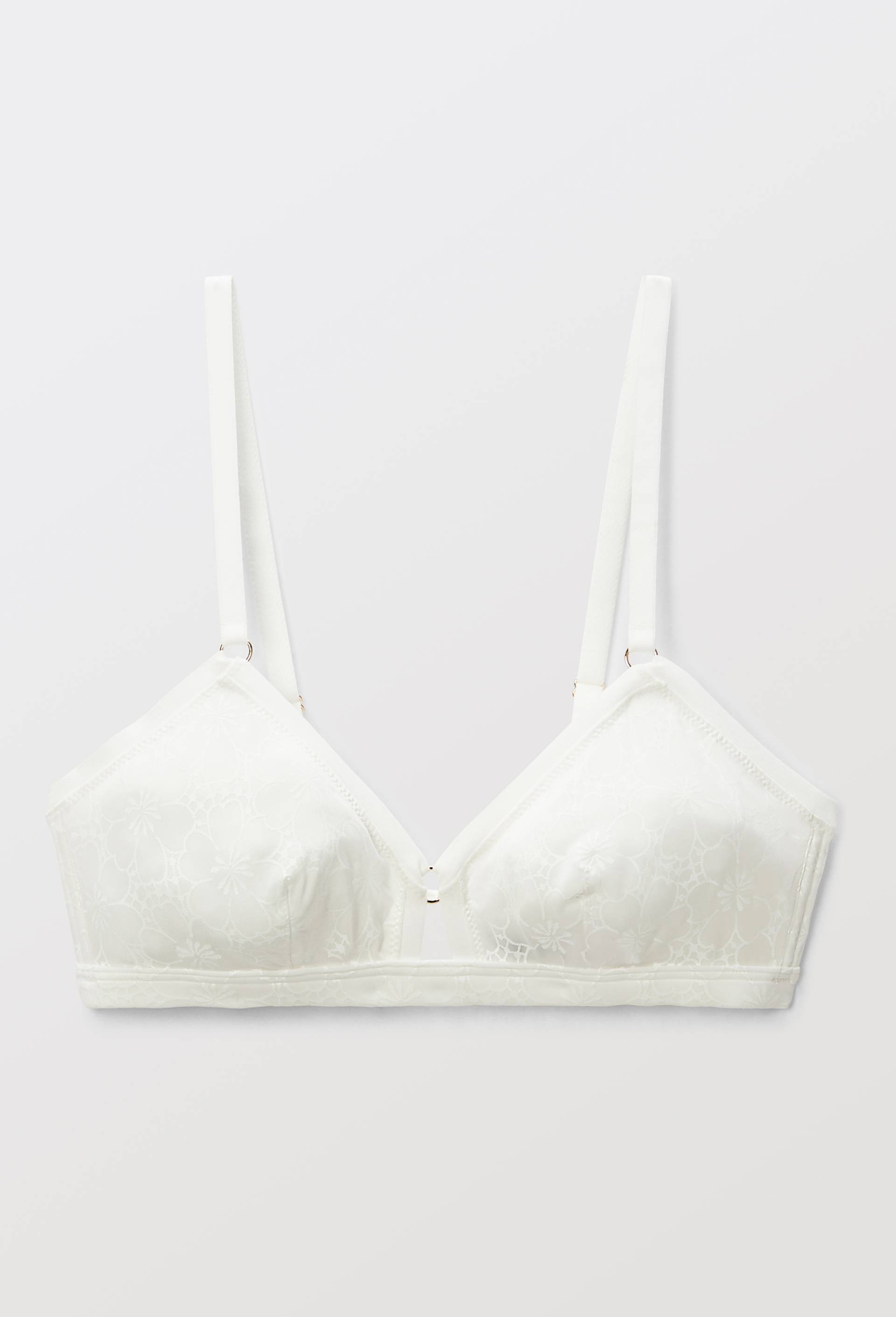 Soutien-gorge triangle FLORA en microfibre imprim&eacute;e, Blanc, large image number 2.0