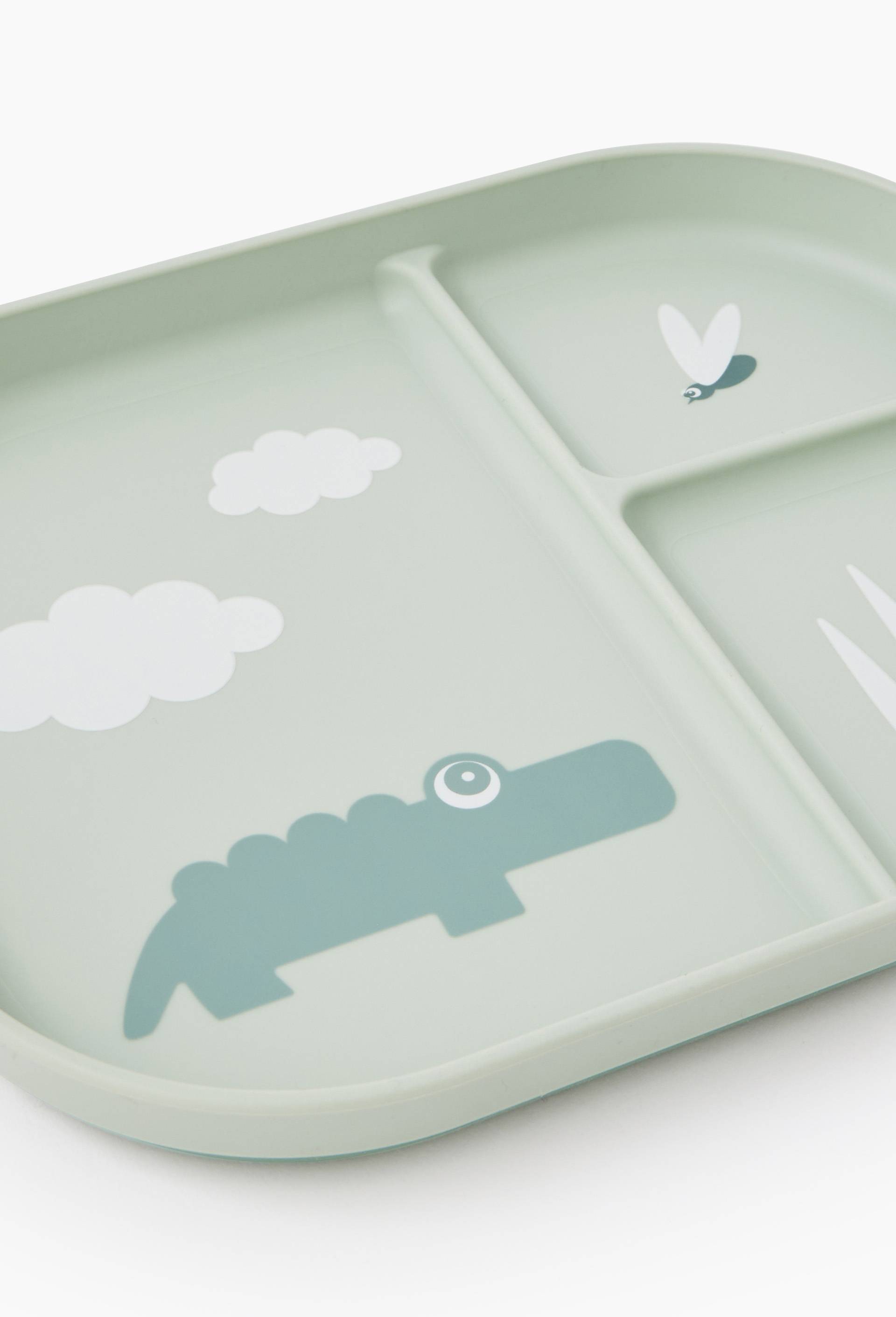 Assiette &agrave; compartiment pour enfant, 22cm, Vert clair, large image number 1