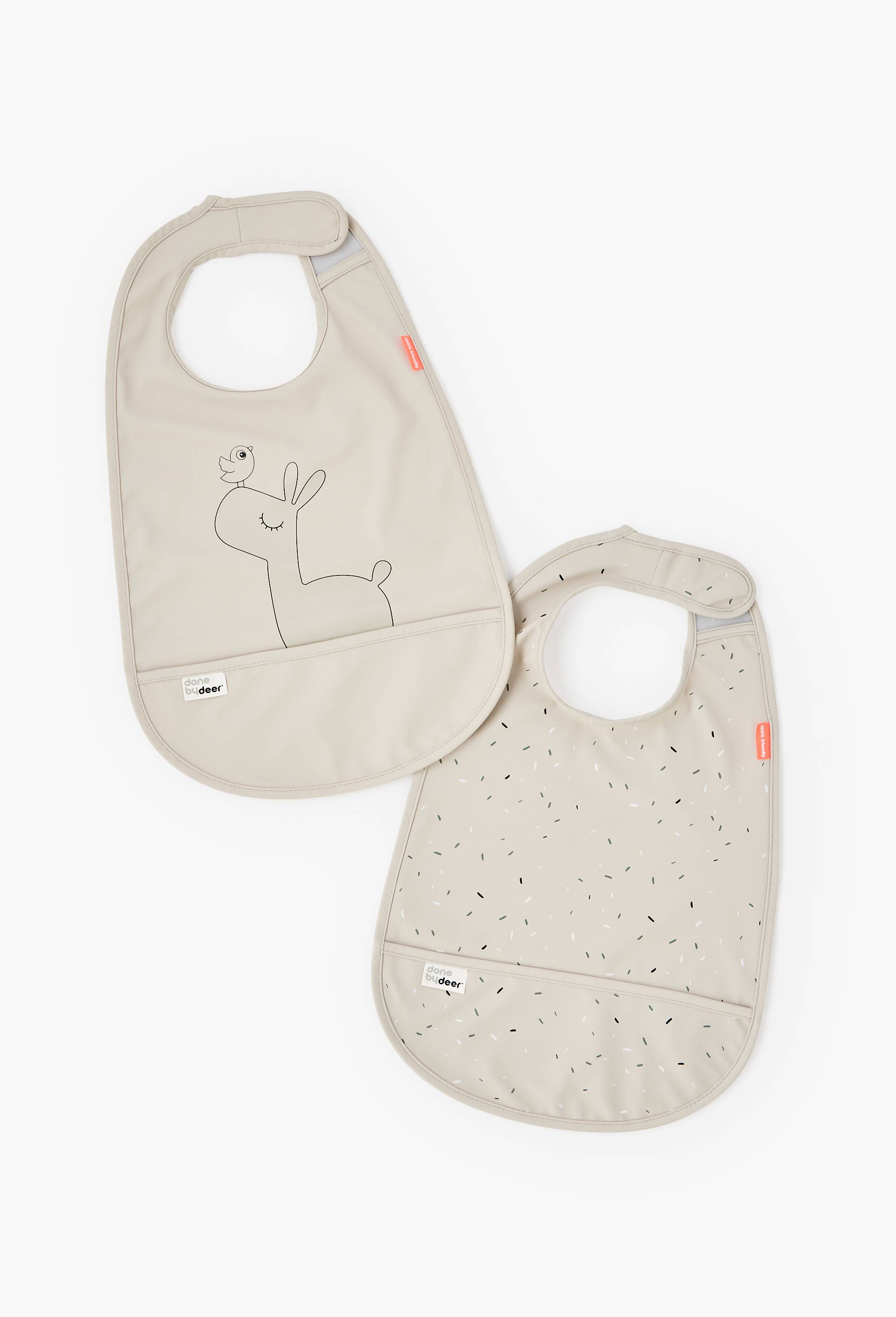 2 bavoirs pour enfant, Ecru, large image number 0