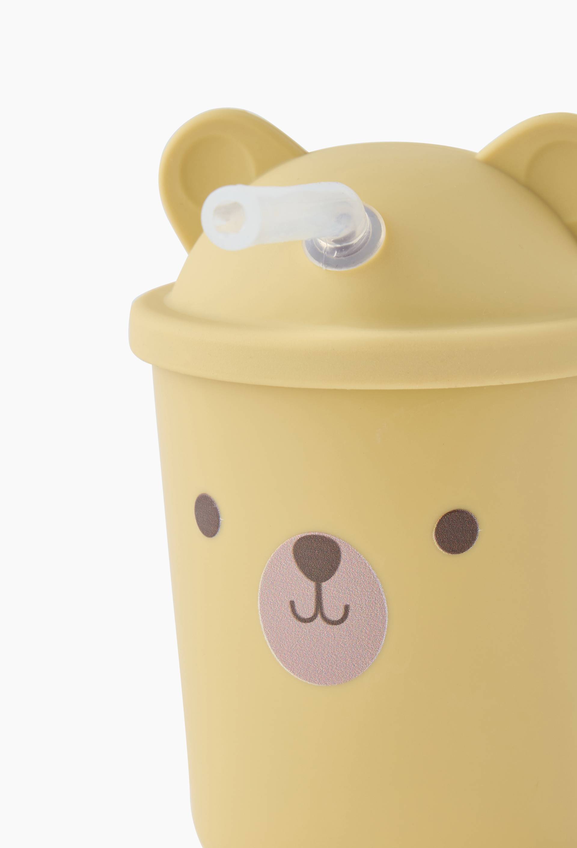 Gobelet pour enfant avec paille en silicone, 8cm, Bleu clair, large image number 1.0