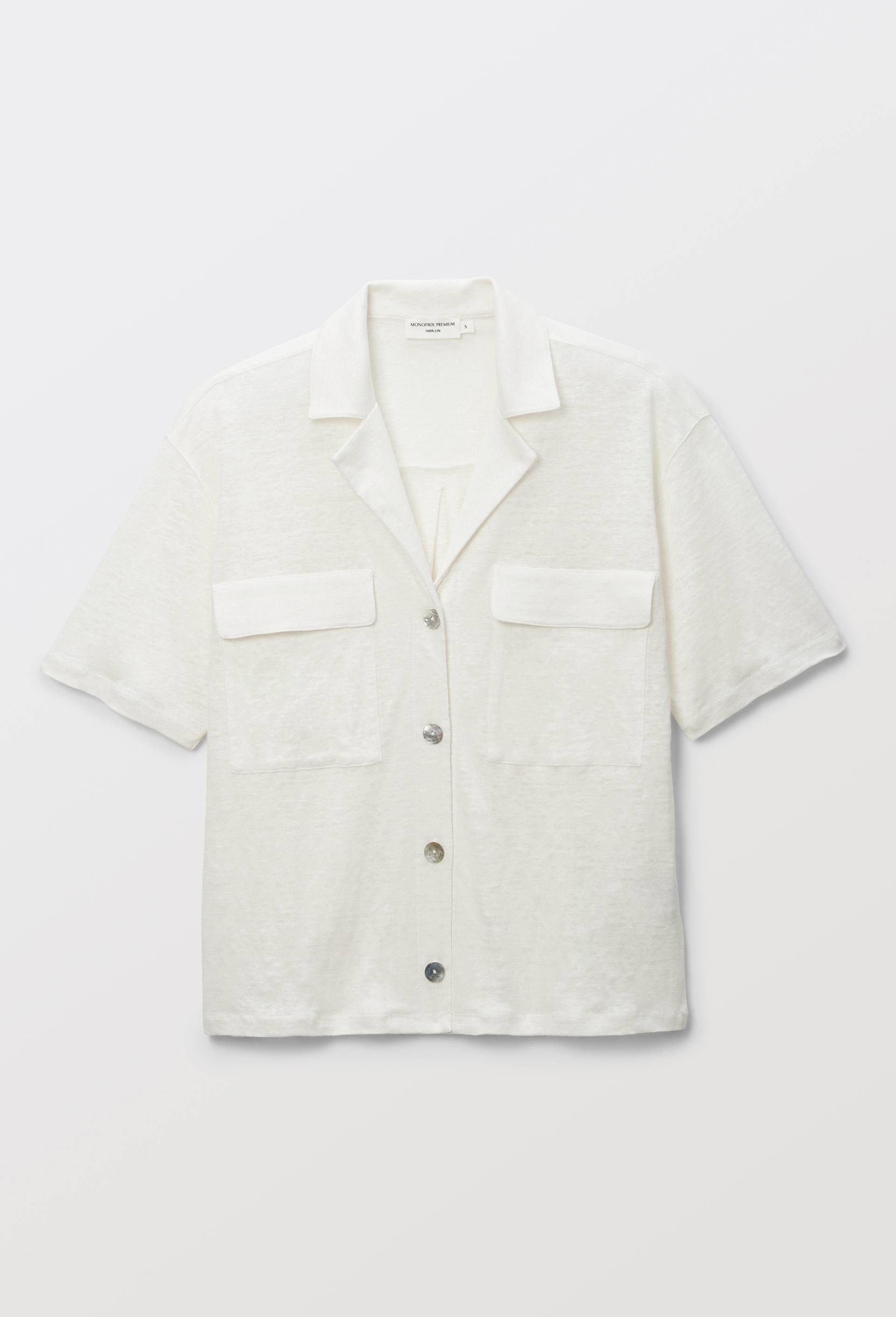 Chemise Blanche Monoprix Chemise En Lin Monoprix BRODERIE COL