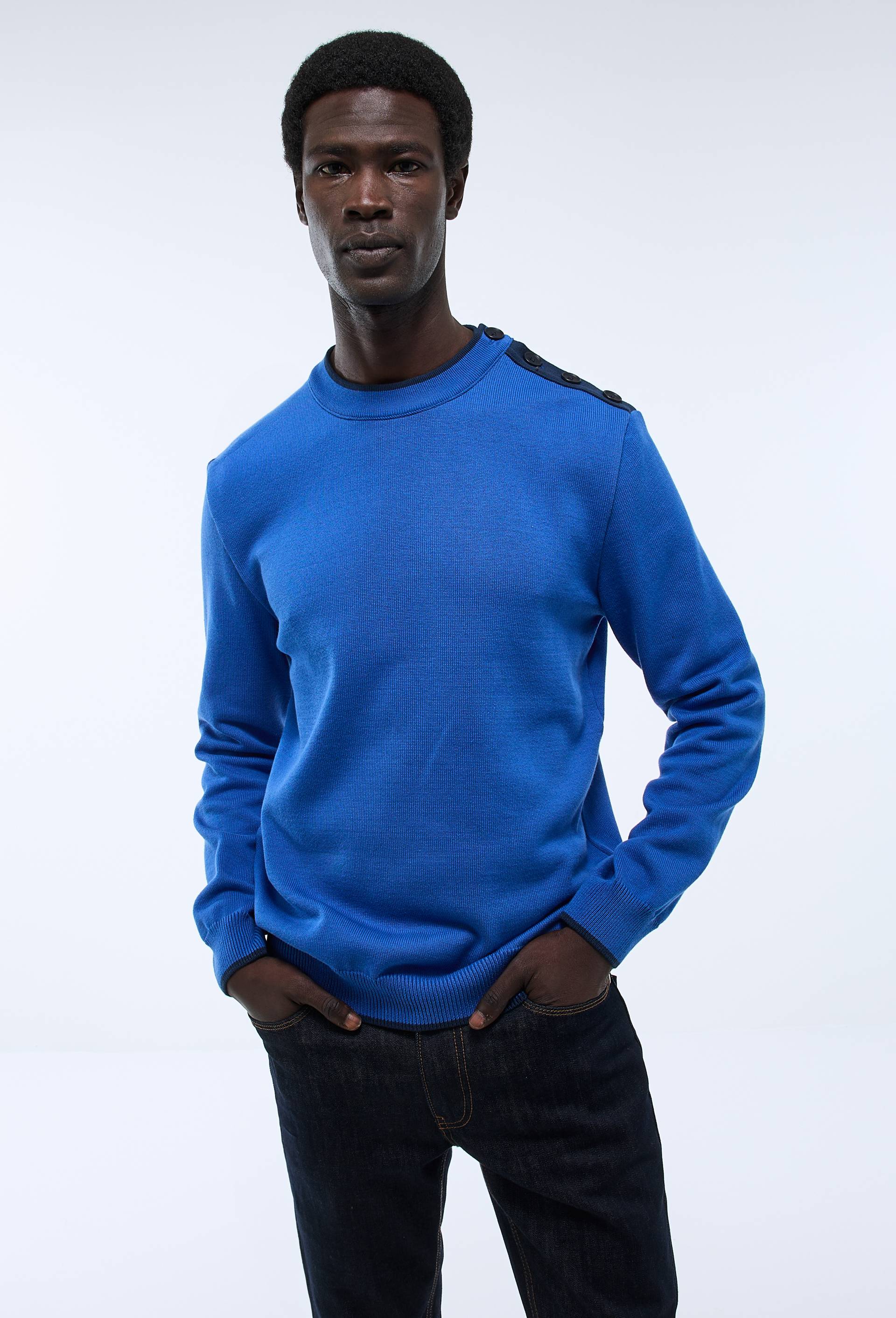 Pull col rond Made In France, Bleu, large image number 0