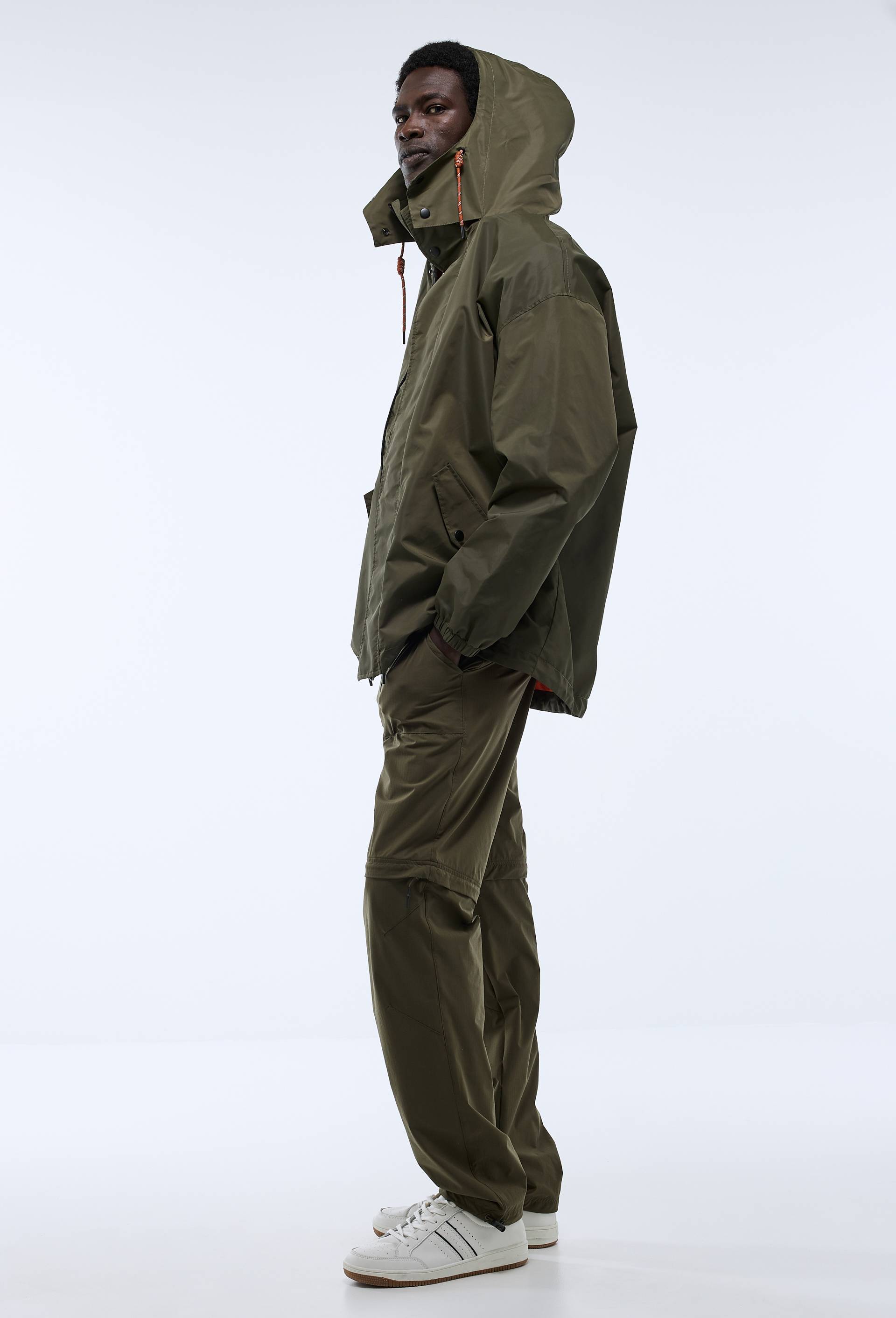 Parka de randonn&eacute;e d&eacute;perlante, Vert fonc&eacute;, large image number 1.0