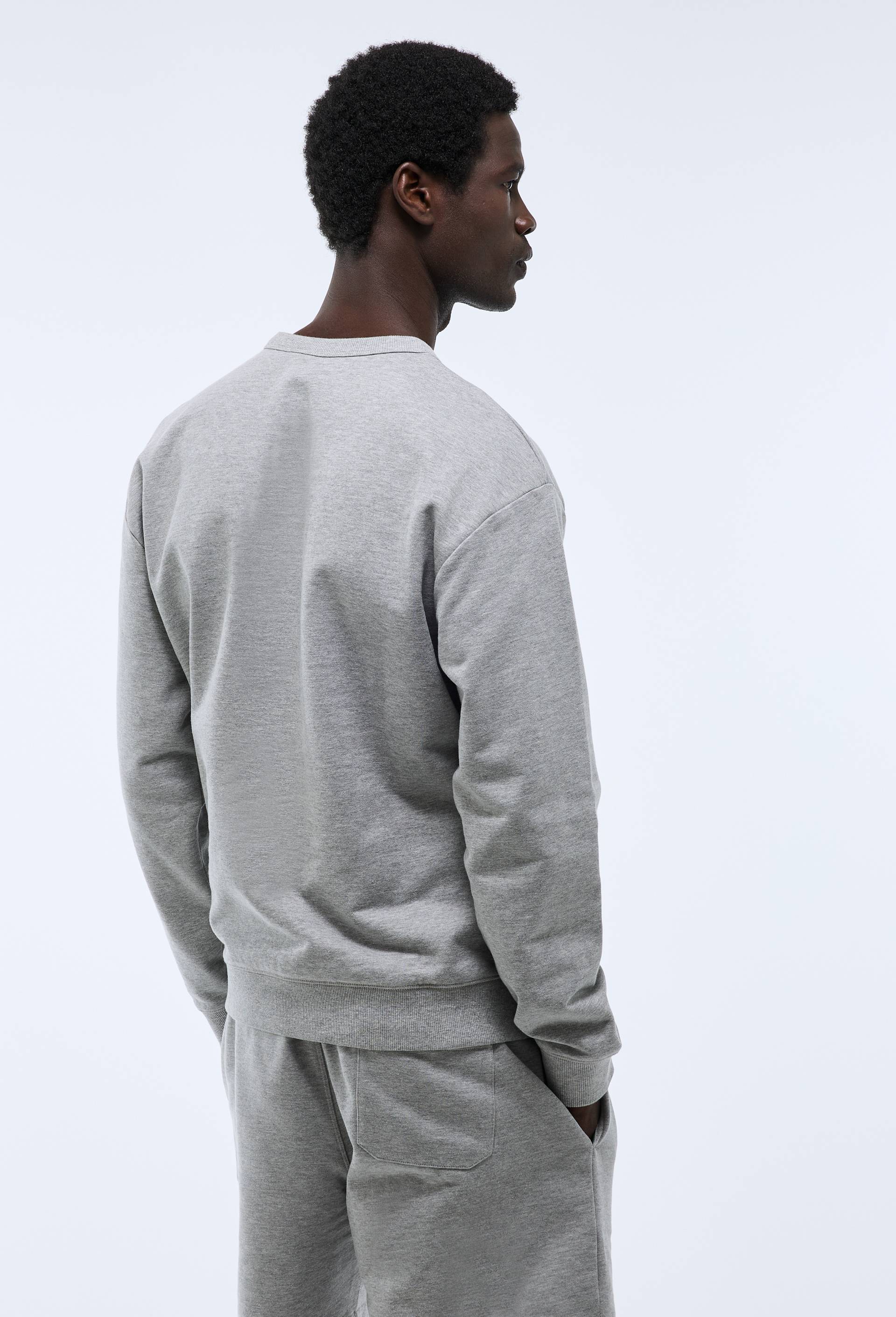 Sweat de tennis manches longues en molleton de coton BIO GOTS, Gris, large image number 2