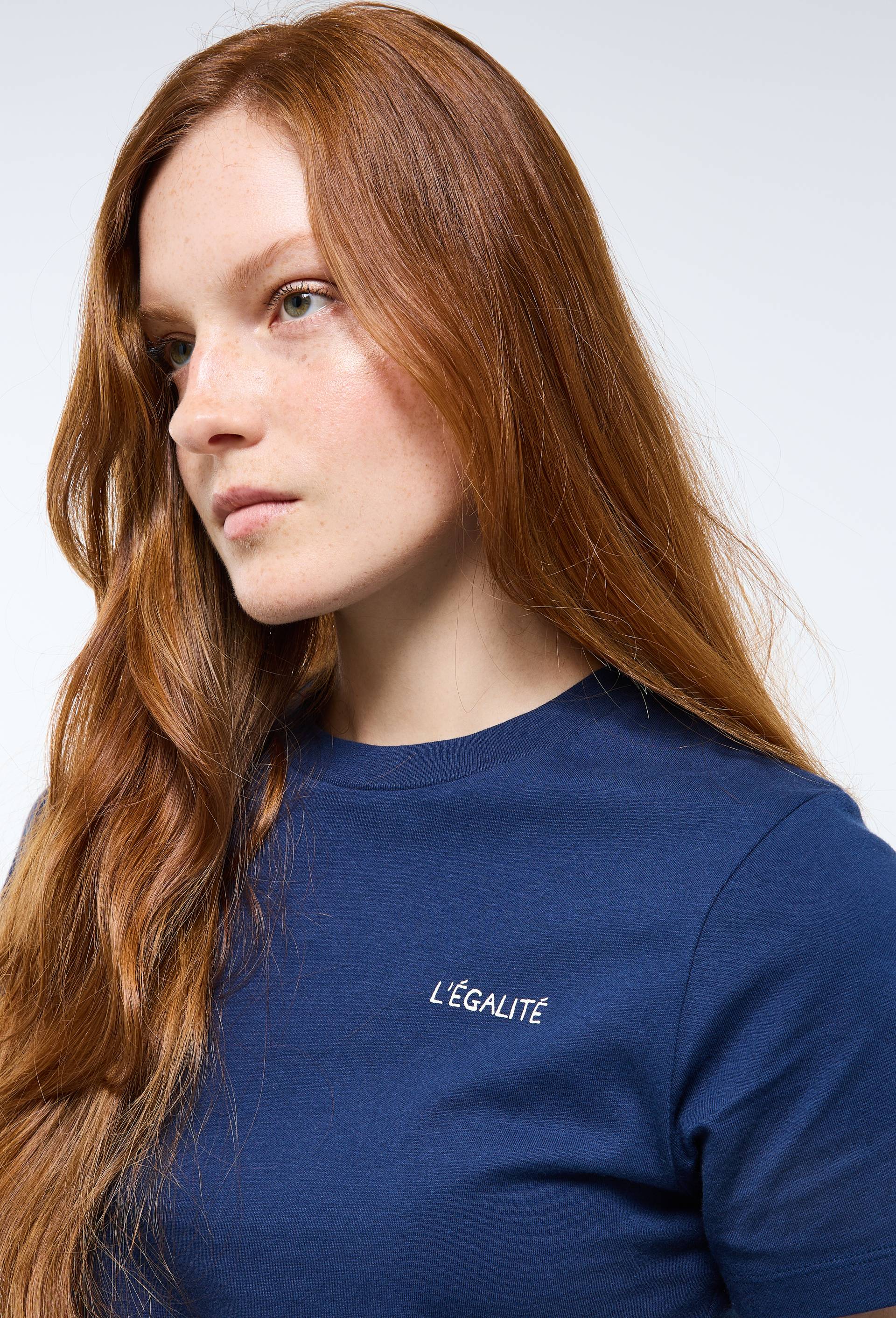 T-shirt &agrave; manches courtes &agrave; message imprim&eacute; en coton BIO, Bleu fonc&eacute;, large image number 0