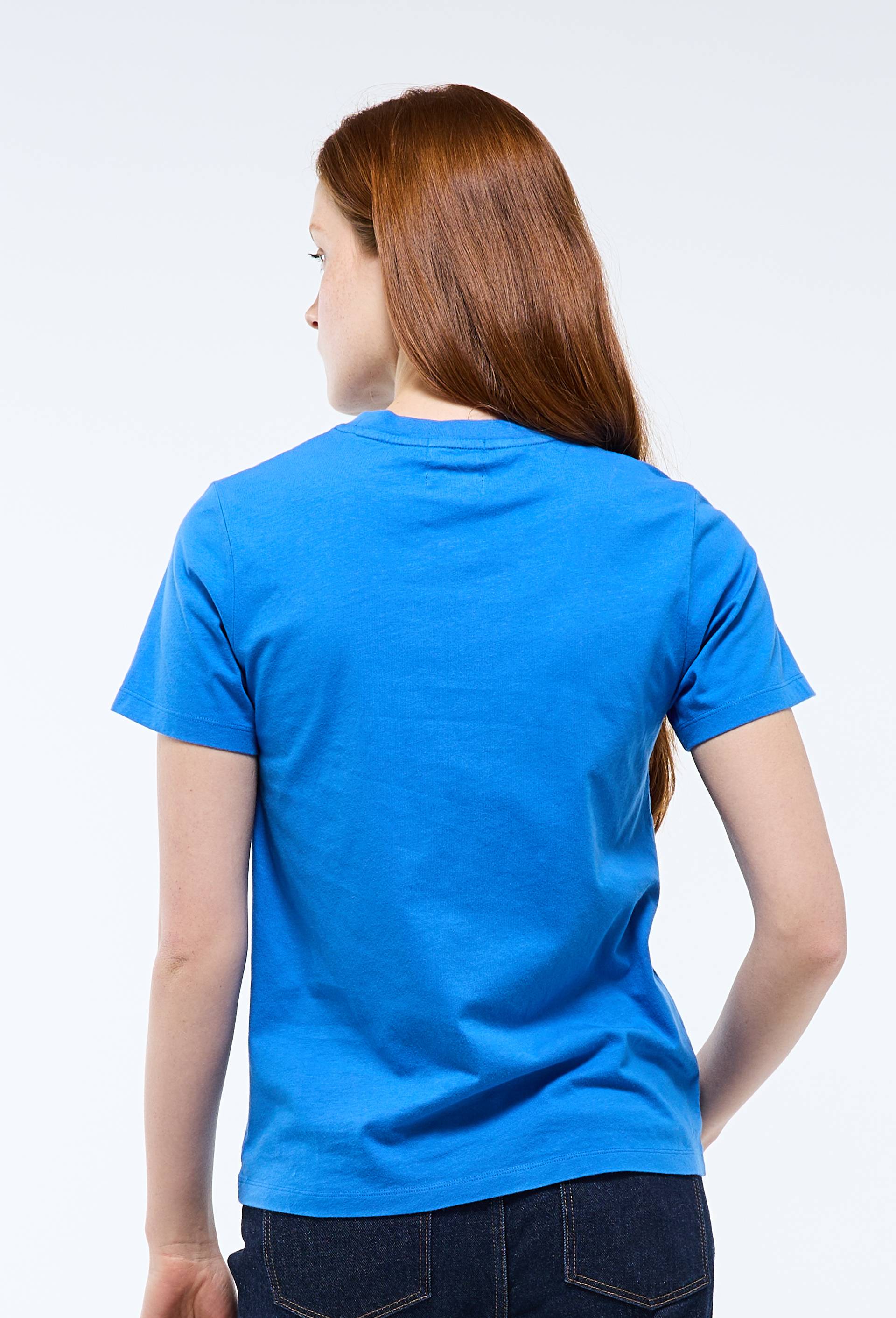 T-shirt &agrave; manches courtes &agrave; message imprim&eacute; en coton BIO, Bleu, large image number 1
