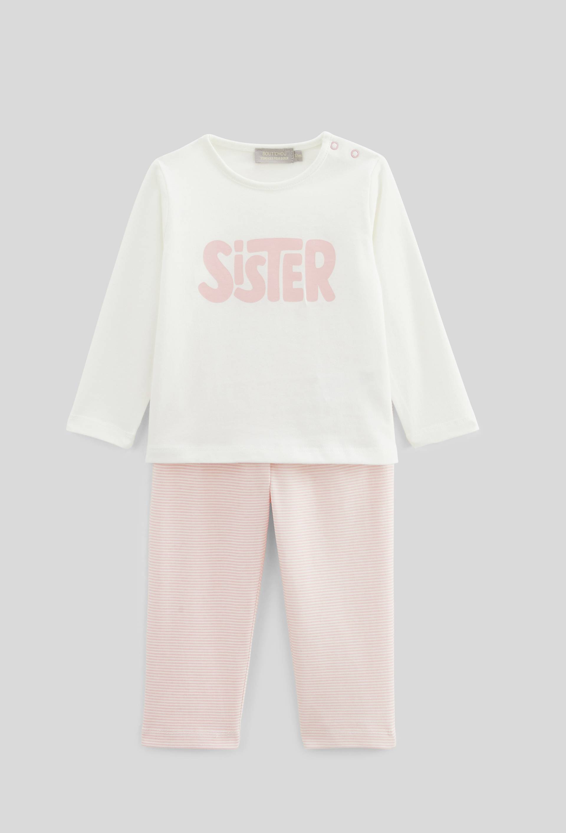 Pyjama manches longues en jersey, Ecru, large image number 0