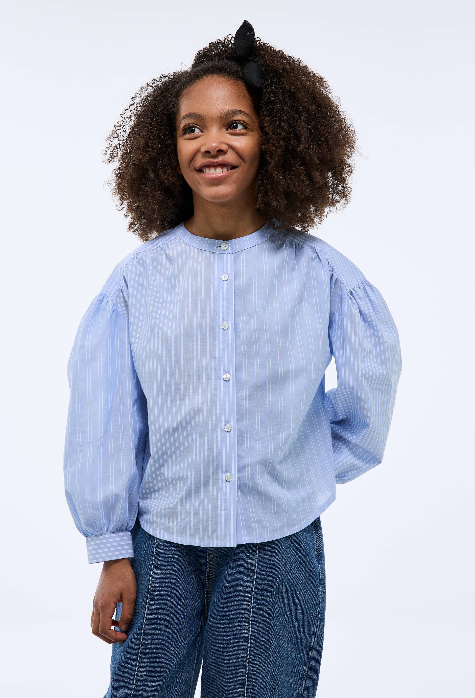 Chemise &agrave; rayures en coton, Bleu, large image number 0