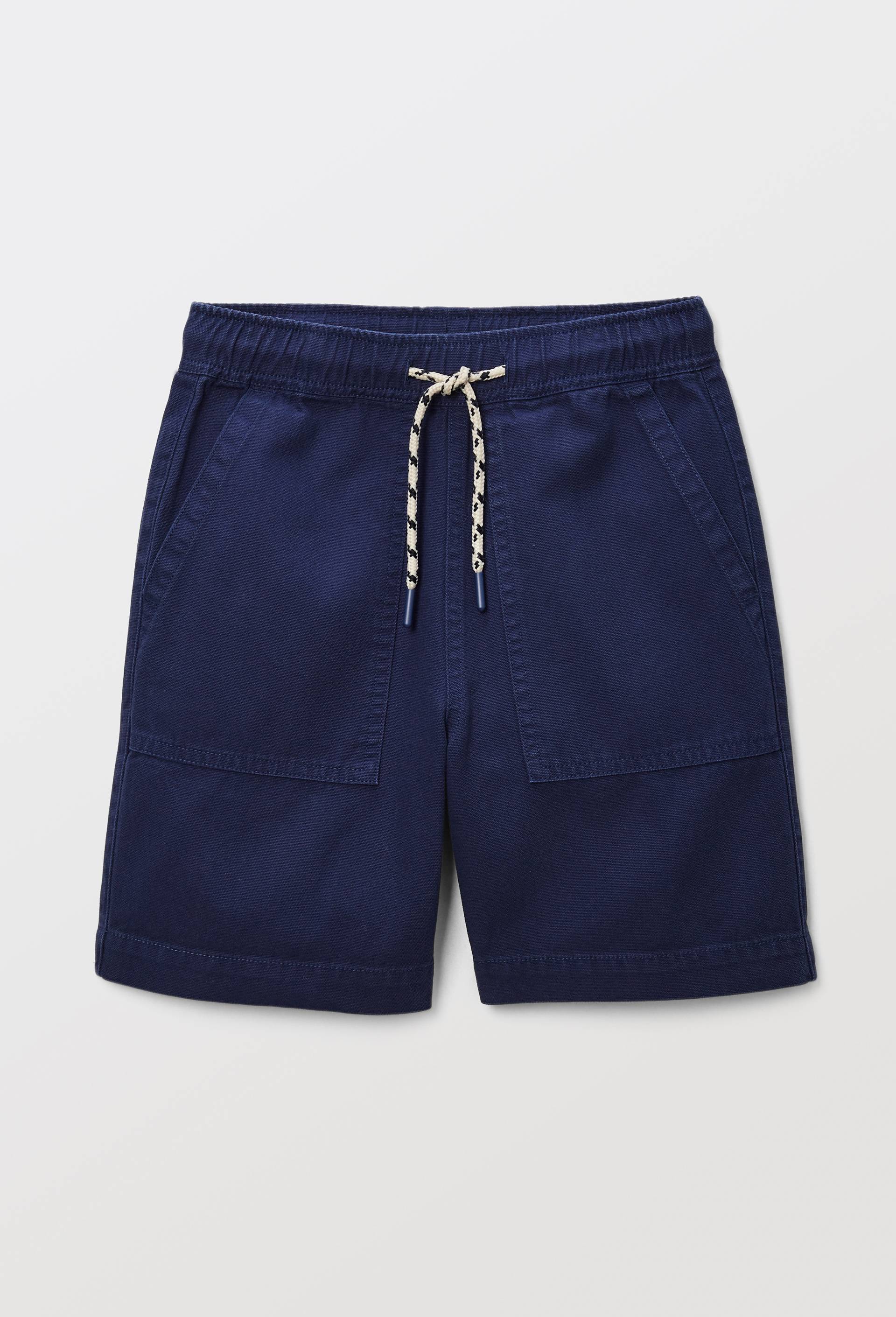 Short surteint uni en coton, Bleu fonc&eacute;, large image number 1