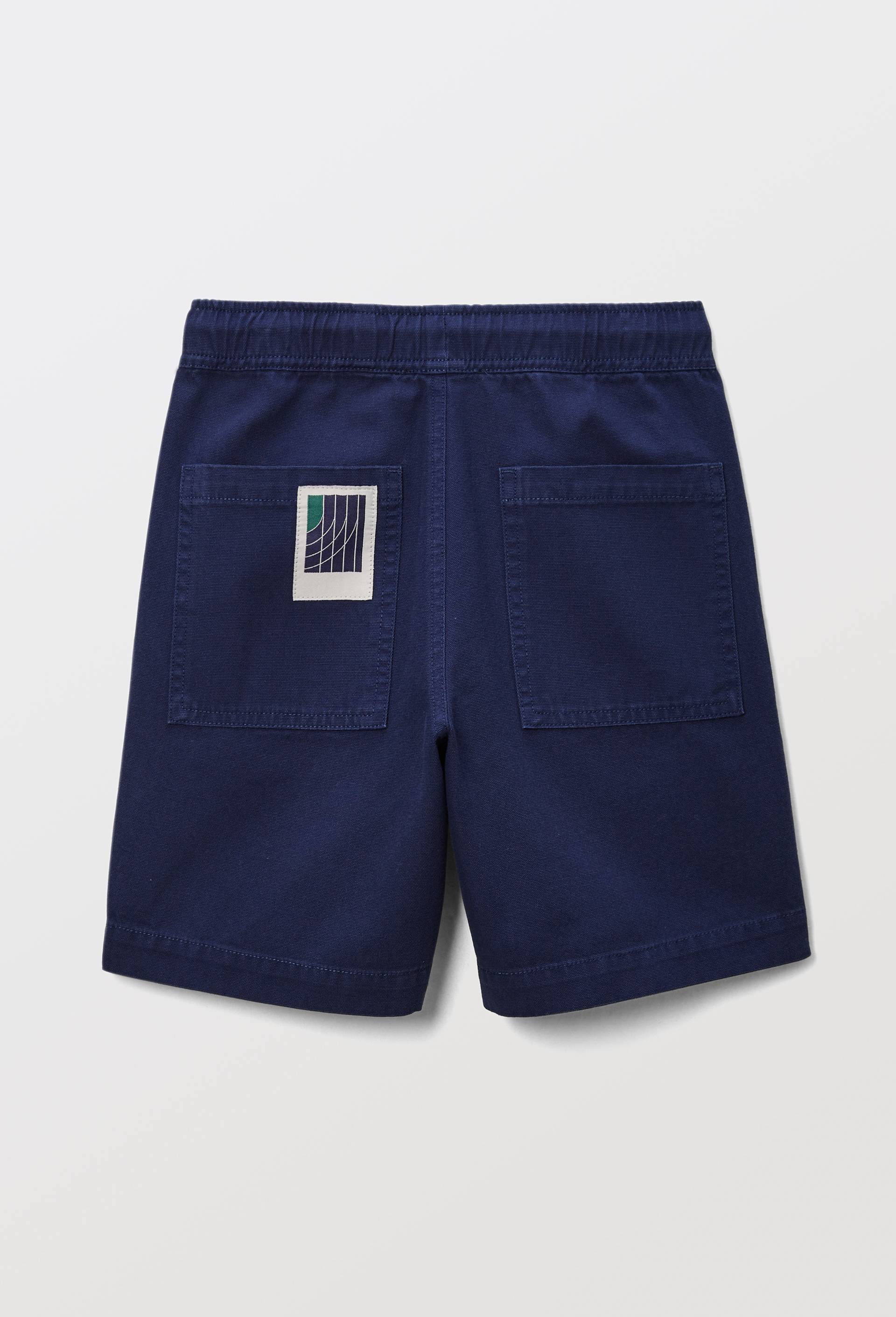 Short surteint uni en coton, Bleu fonc&eacute;, large image number 2