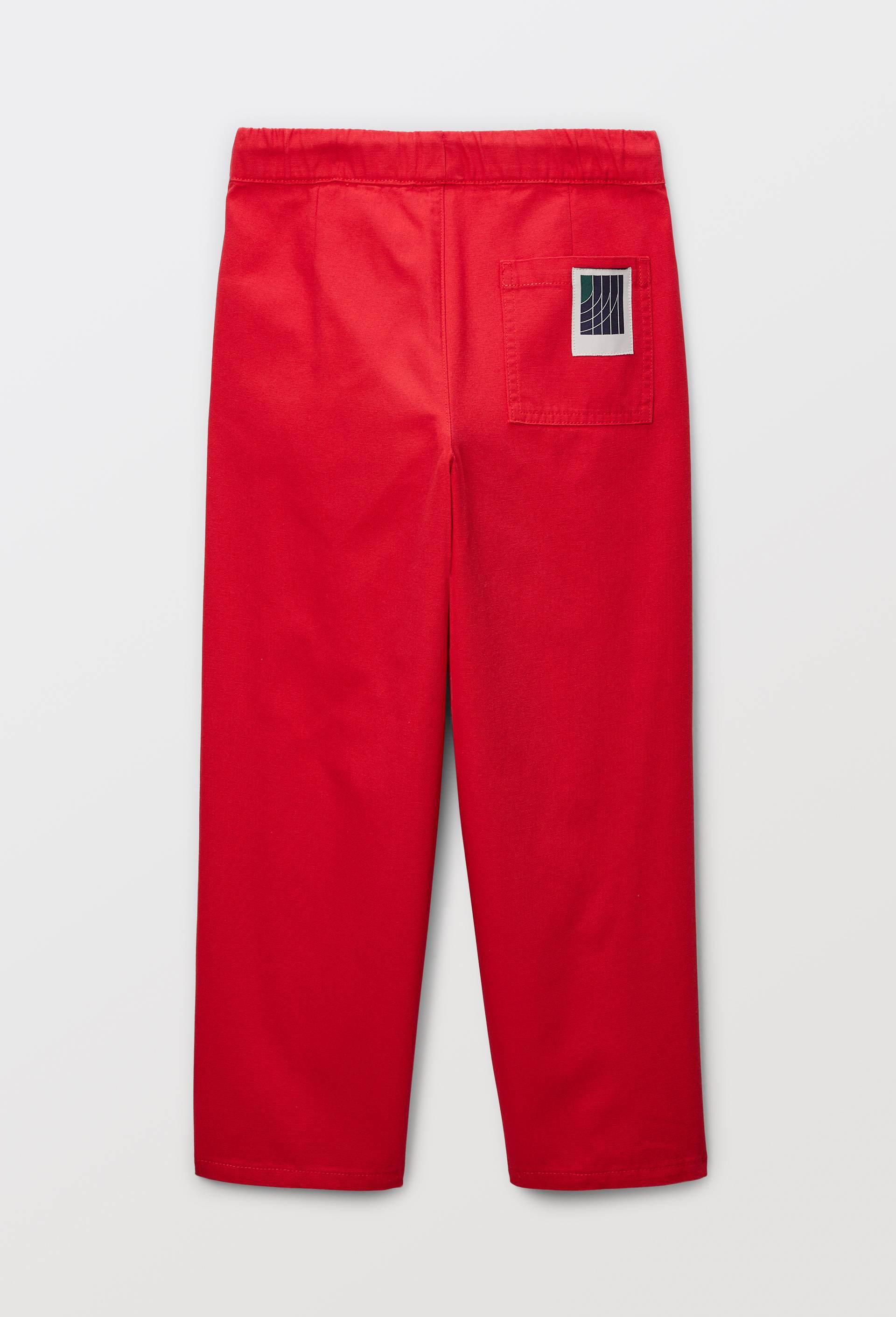 Pantalon droit uni en coton, Rouge, large image number 1