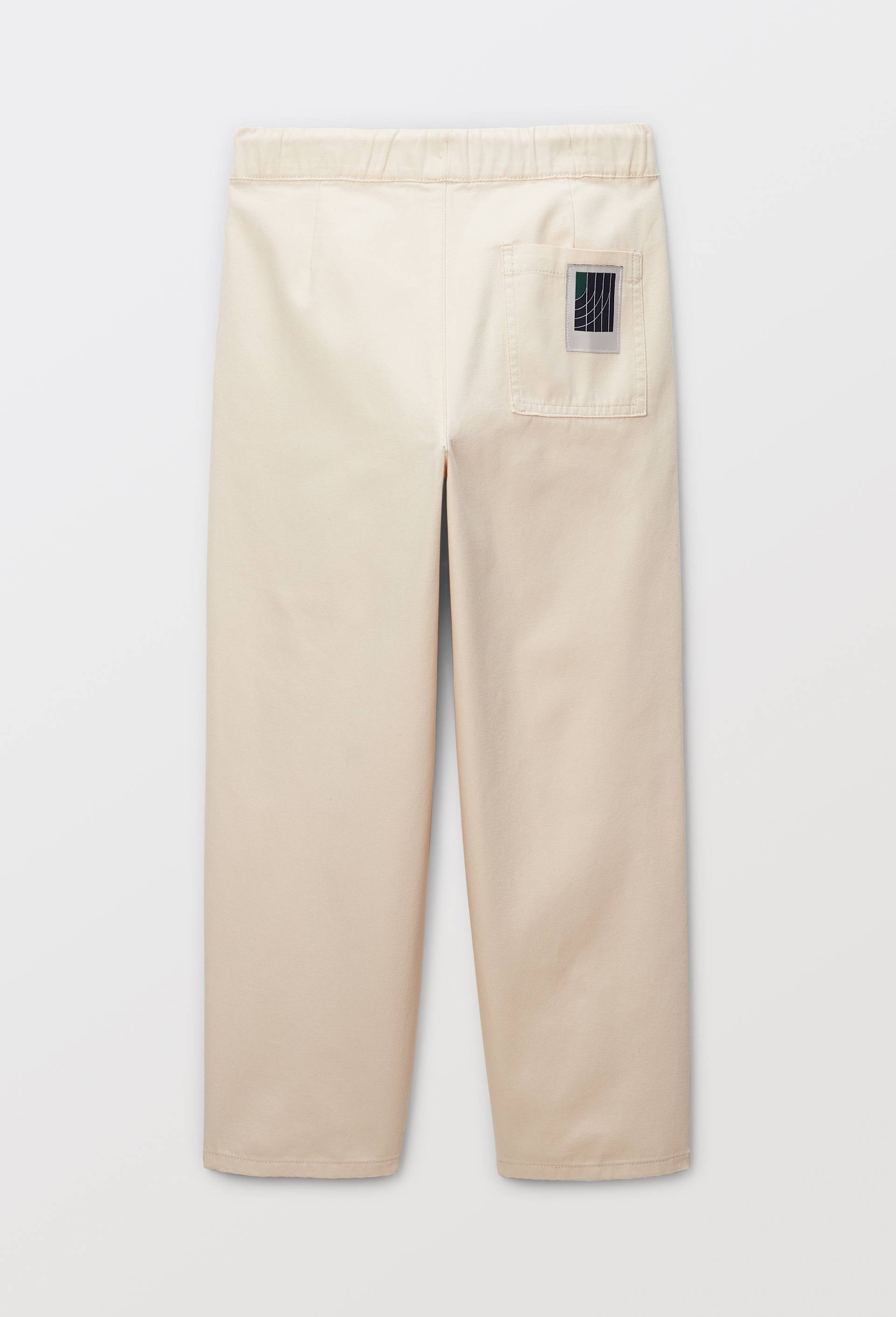 Pantalon droit uni en coton, Beige clair, large image number 2