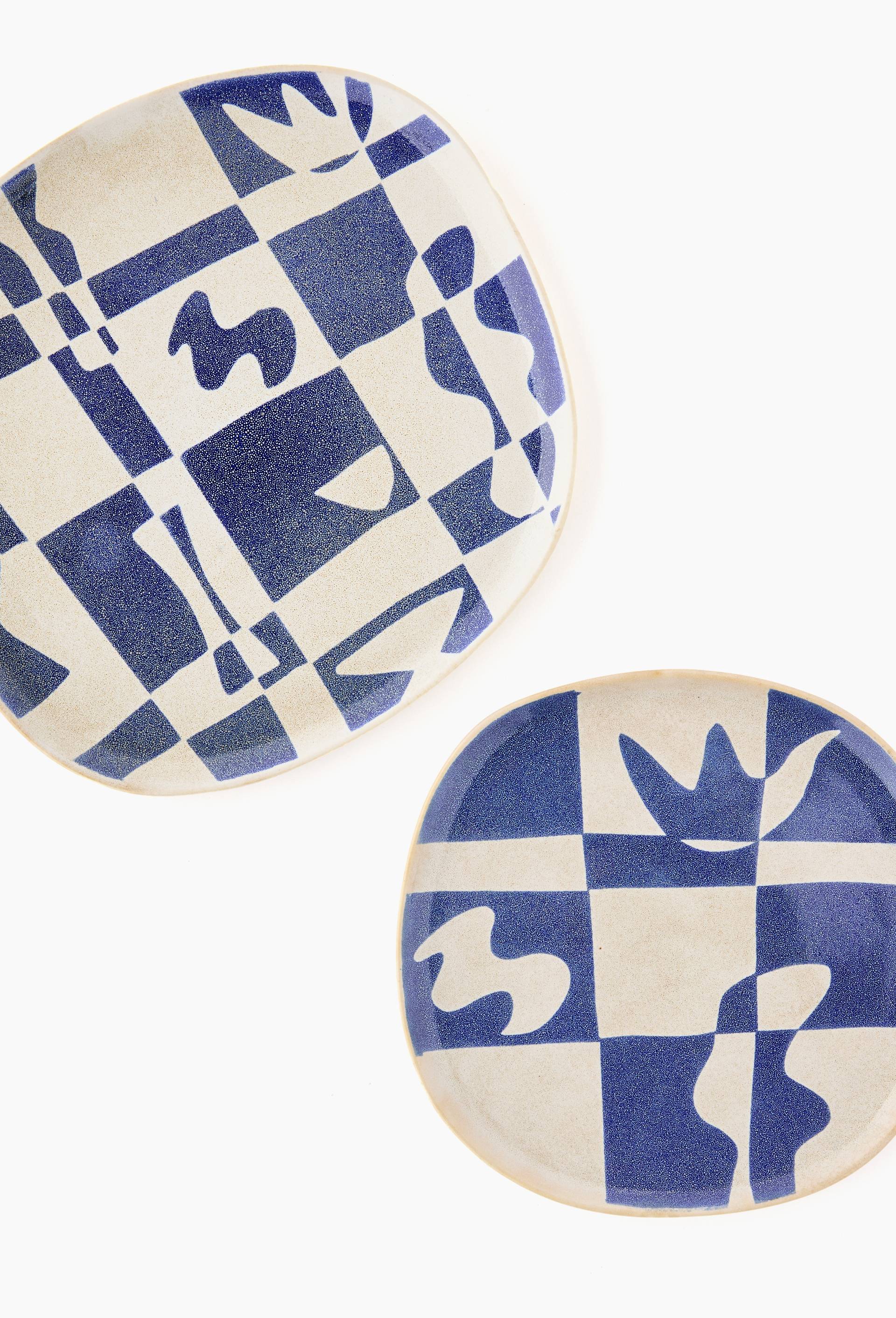 ASSIETTE A DINER MOTIF CHECKS - GARANCE VALLEE X MONOPRIX - CERAMIQUE, Multicolore, large image number 1