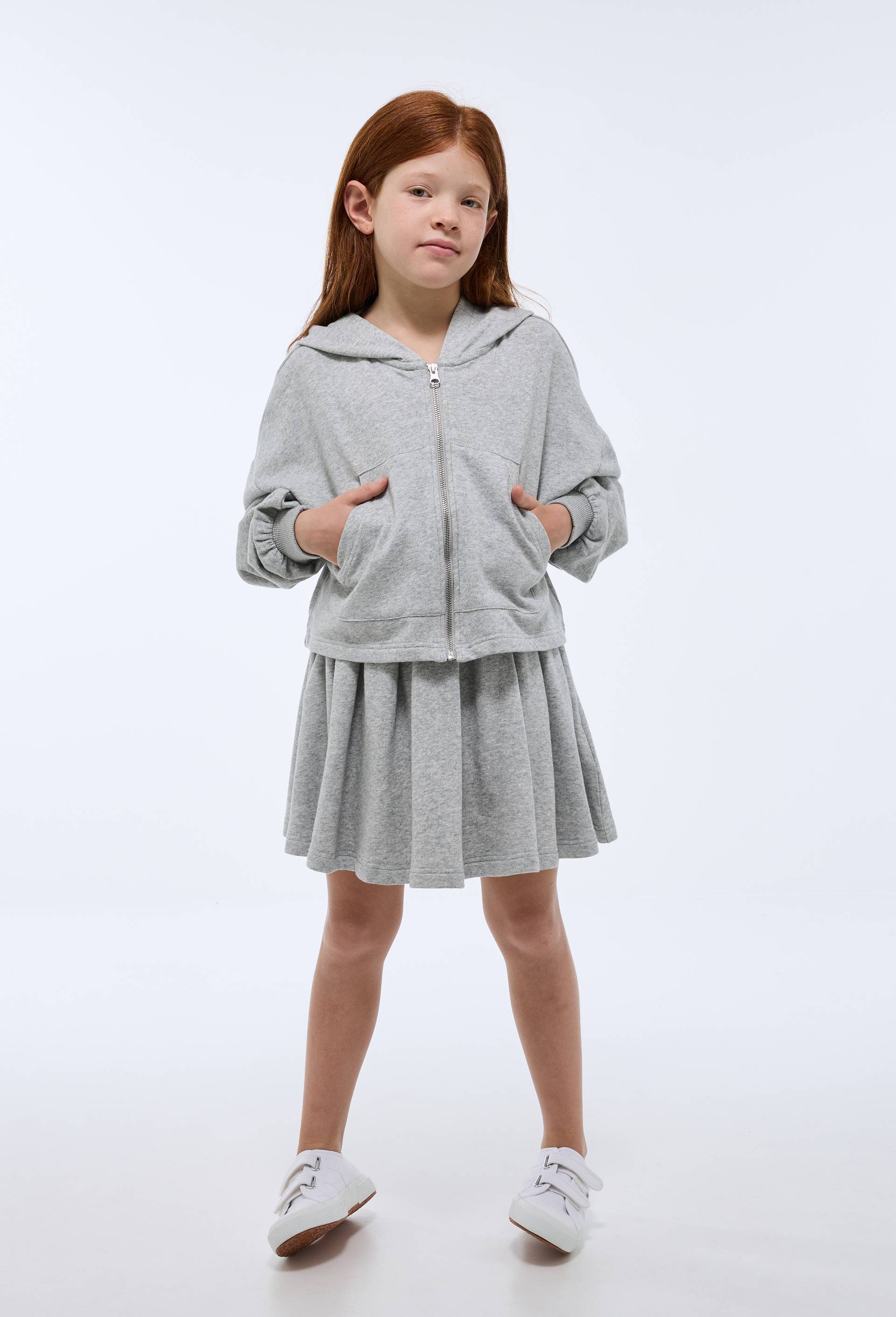 Jupe short en molleton, Gris, large image number 0