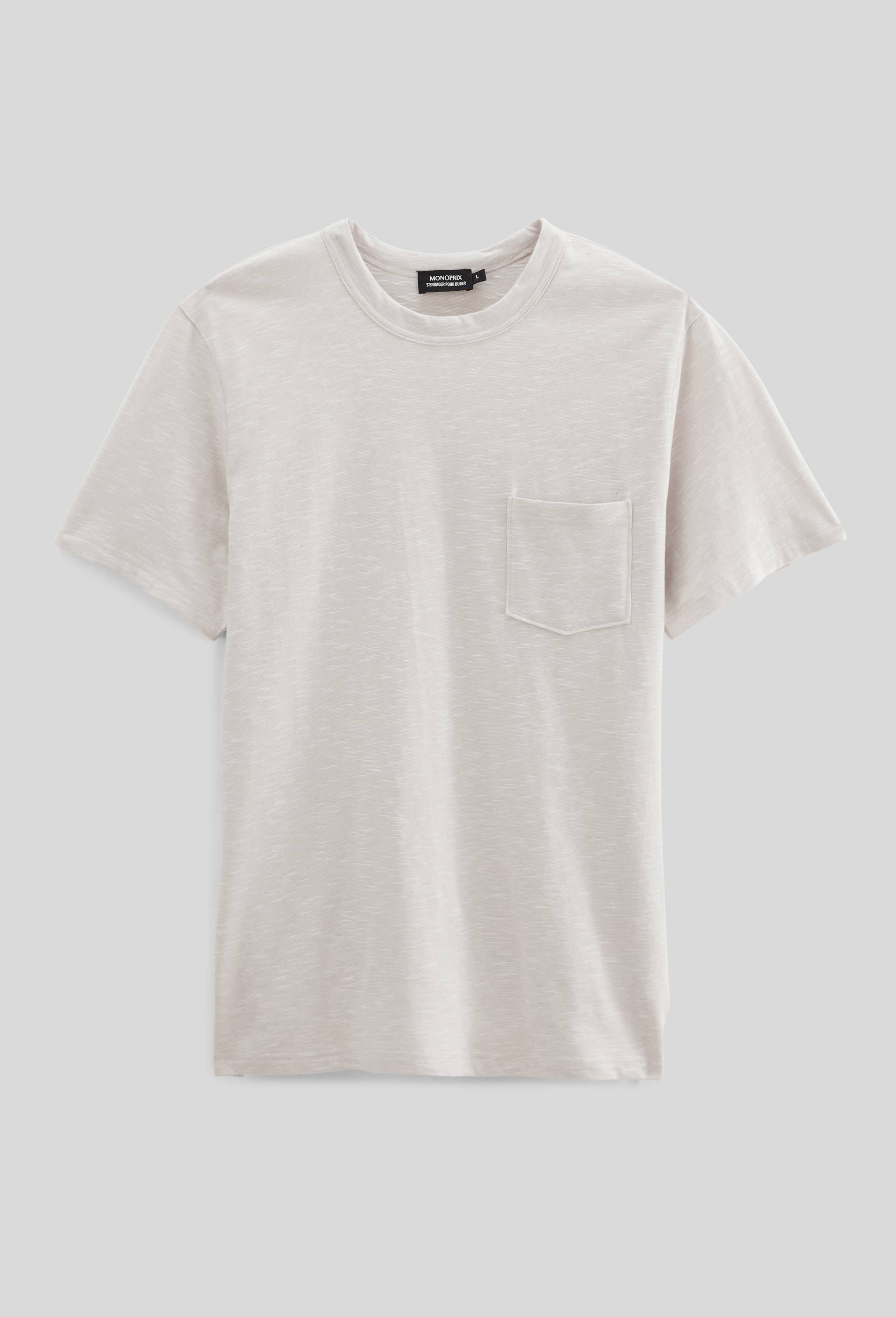 T-shirt manches courtes en coton BIO GOTS, Beige clair, large image number 3.0