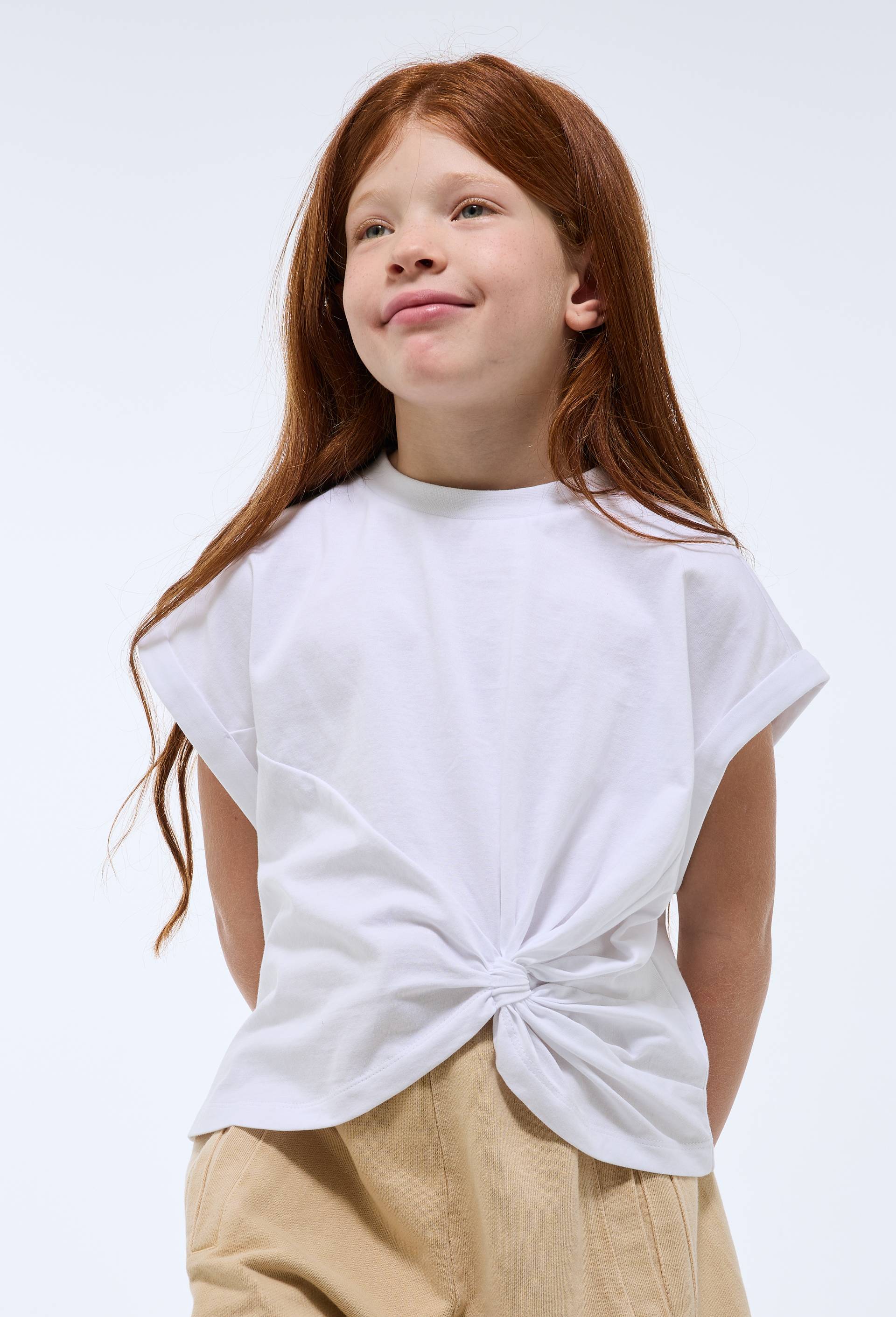T-shirt &agrave; noeud, Blanc, large image number 0.0