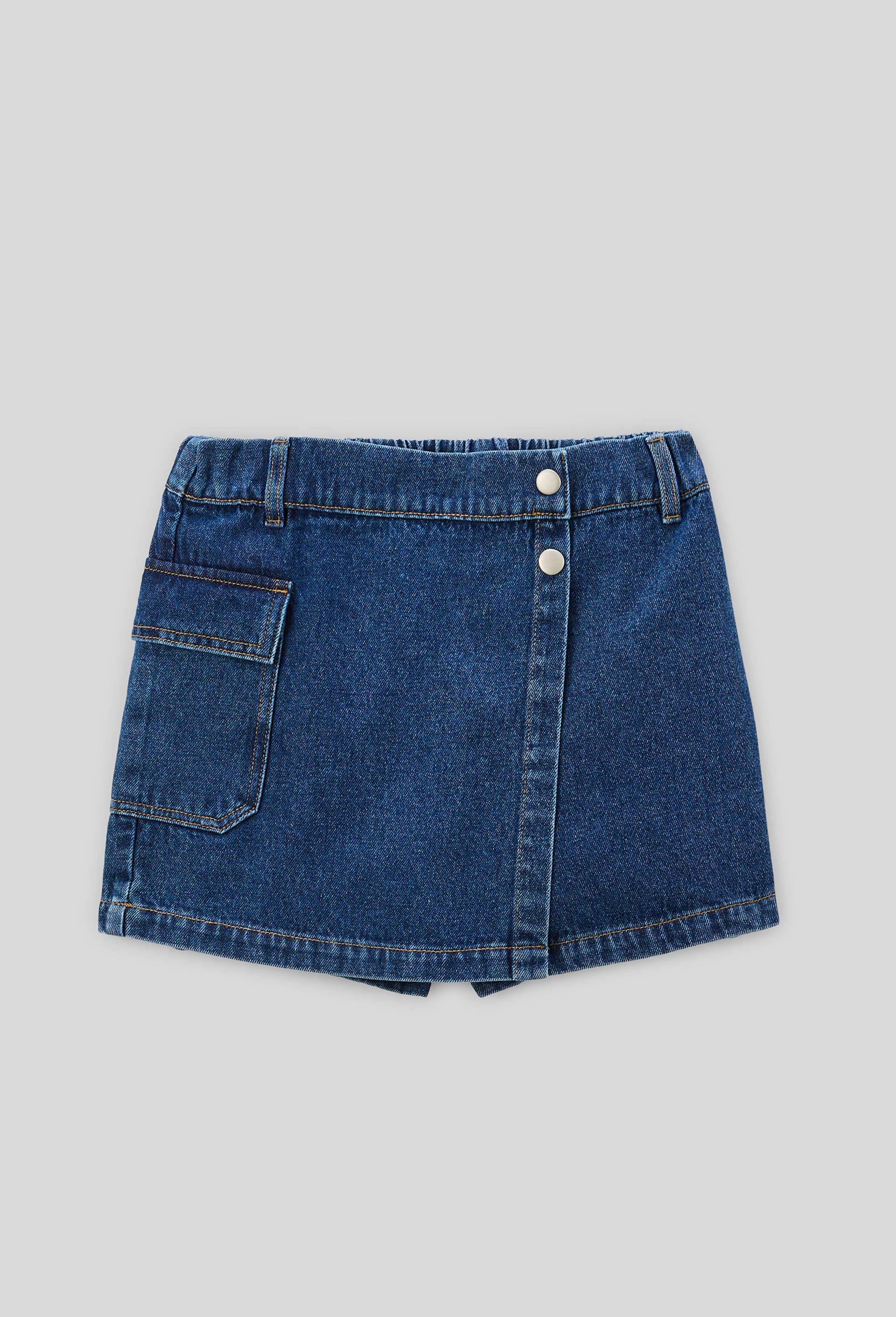 Jupe short en jean, Bleu foncé, large image number 0