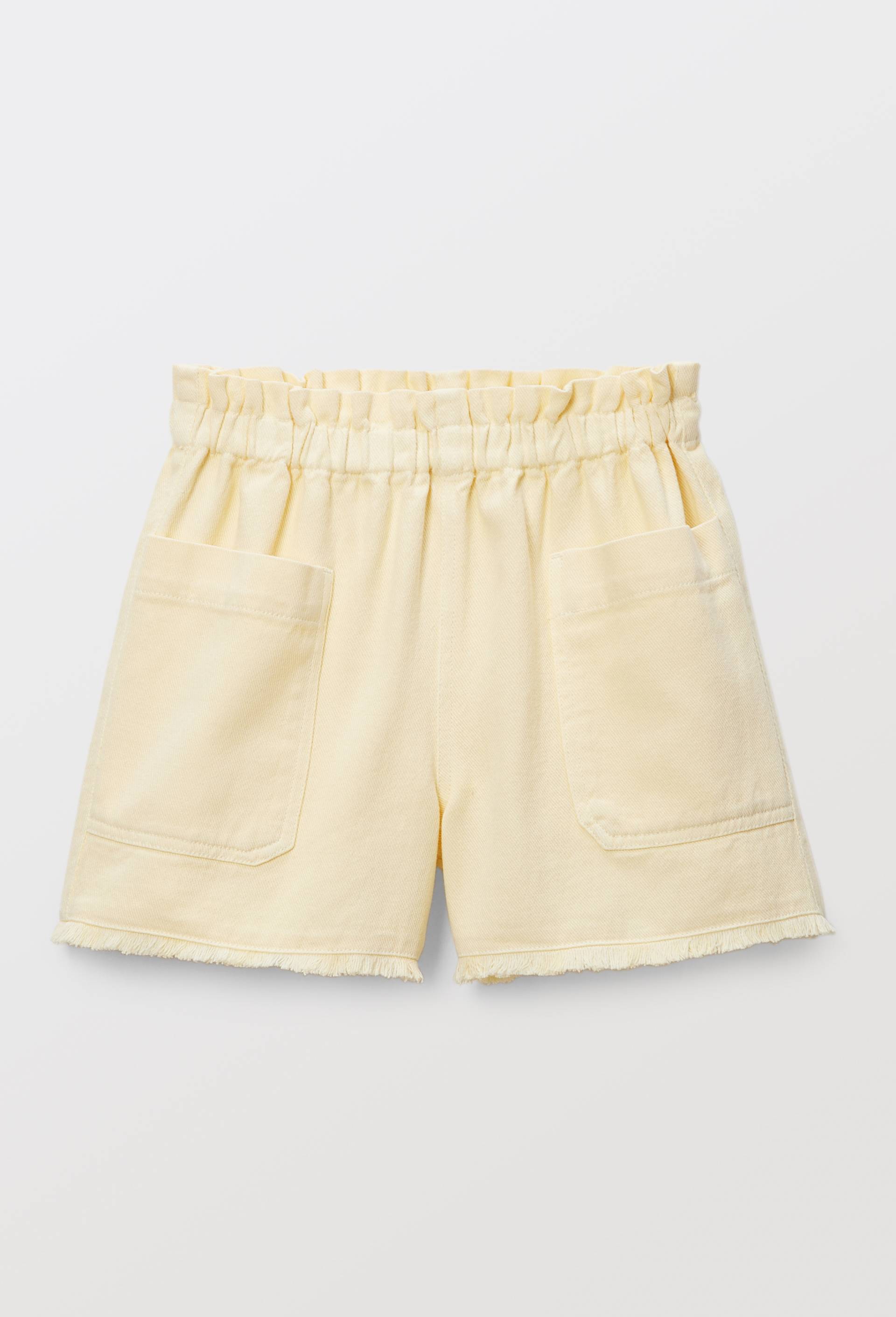 Short uni en coton, Jaune clair, swatch image