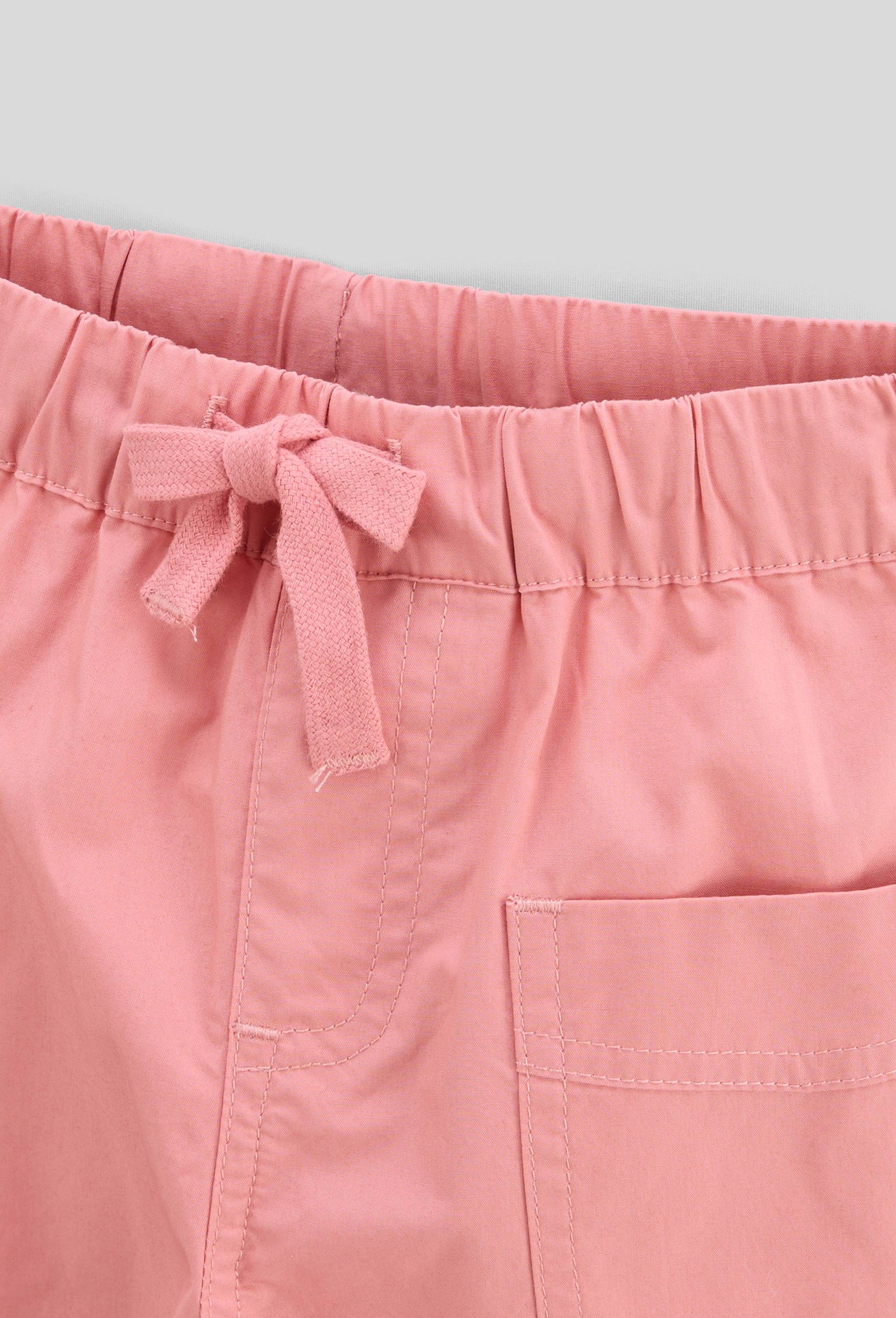 Pantalon taille élastique uni en popeline de coton BIO GOTS, Rose, large image number 2.0