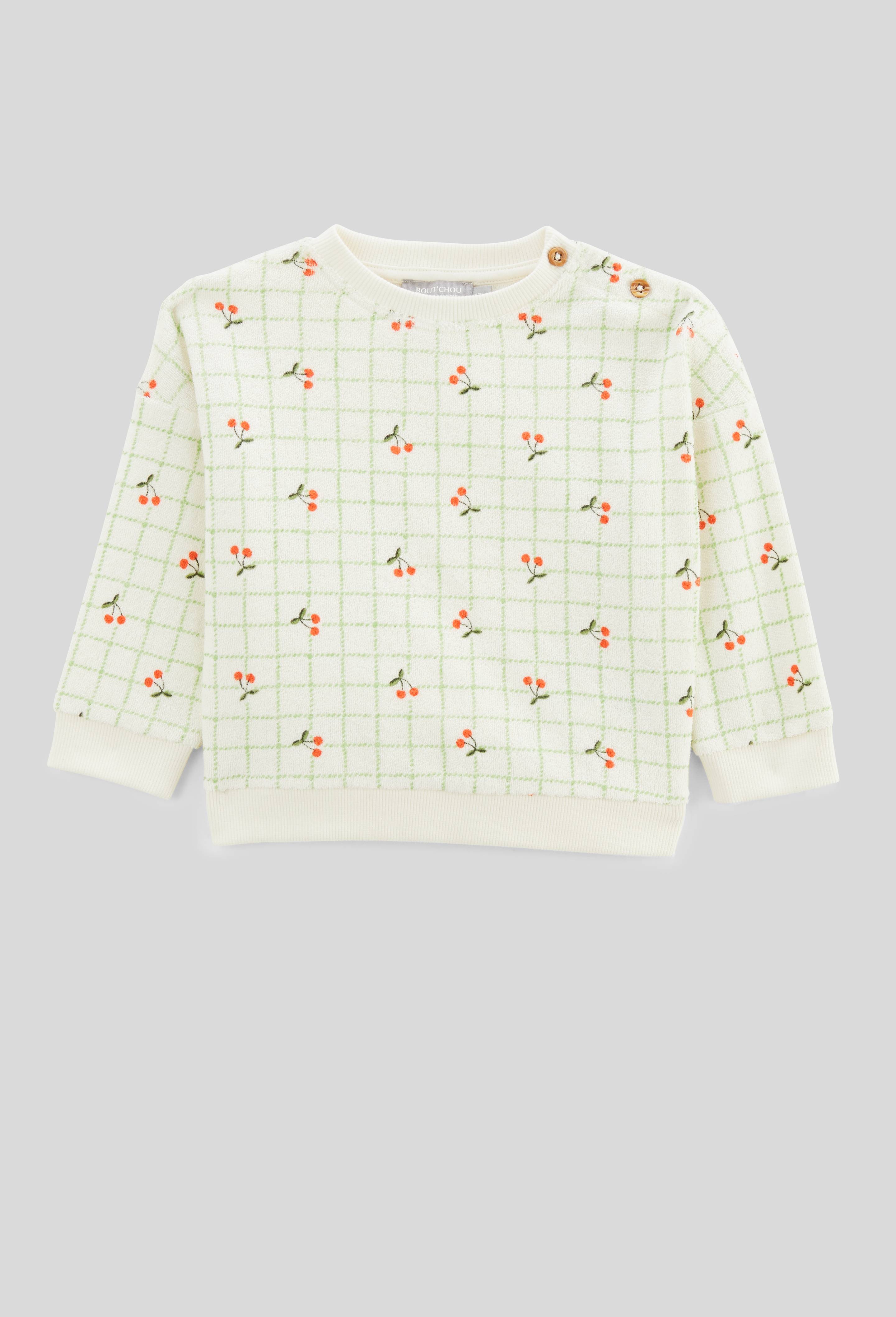 Sweat imprimé en éponge en coton BIO GOTS, Beige clair, large image number 0