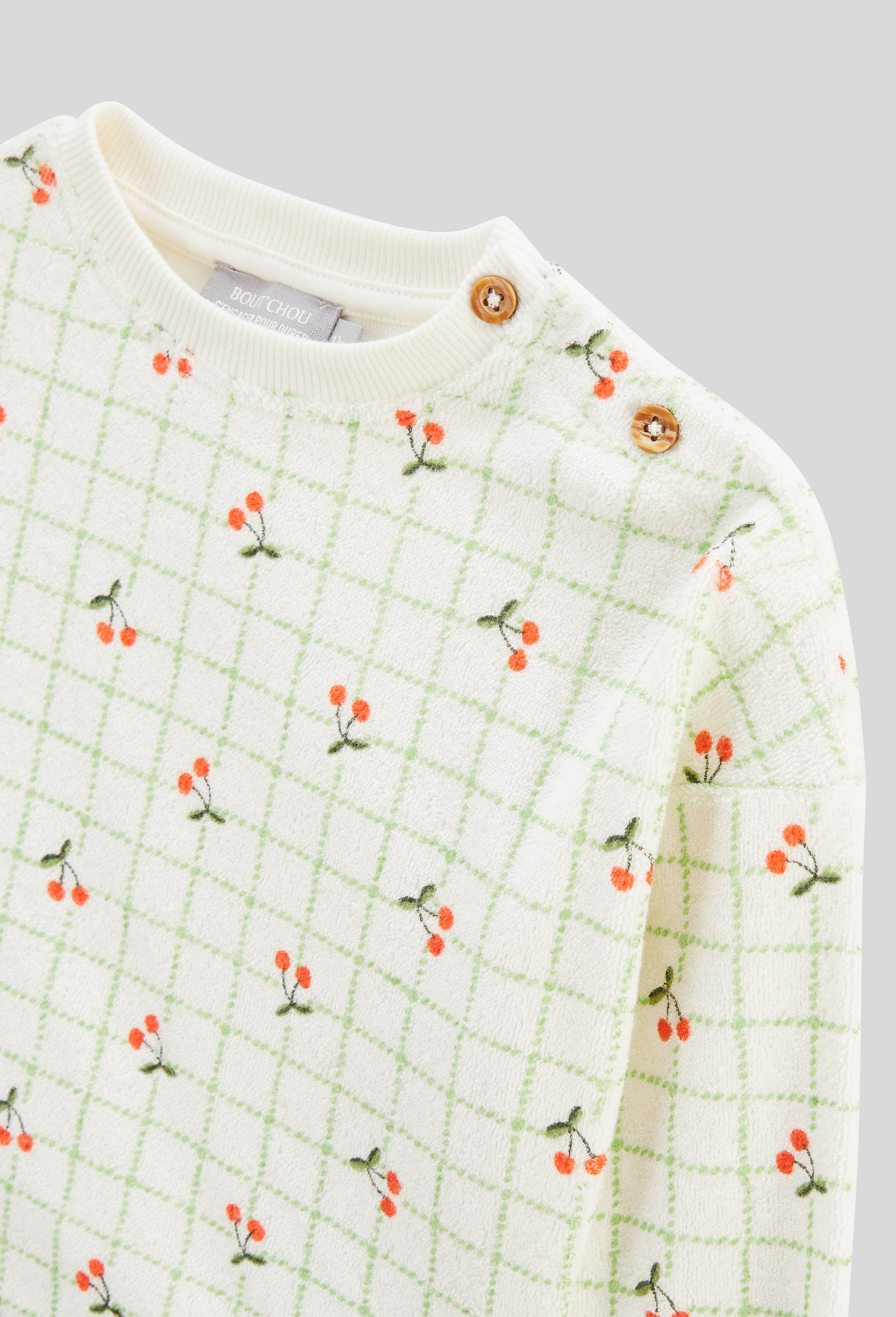 Sweat imprimé en éponge en coton BIO GOTS, Beige clair, large image number 2