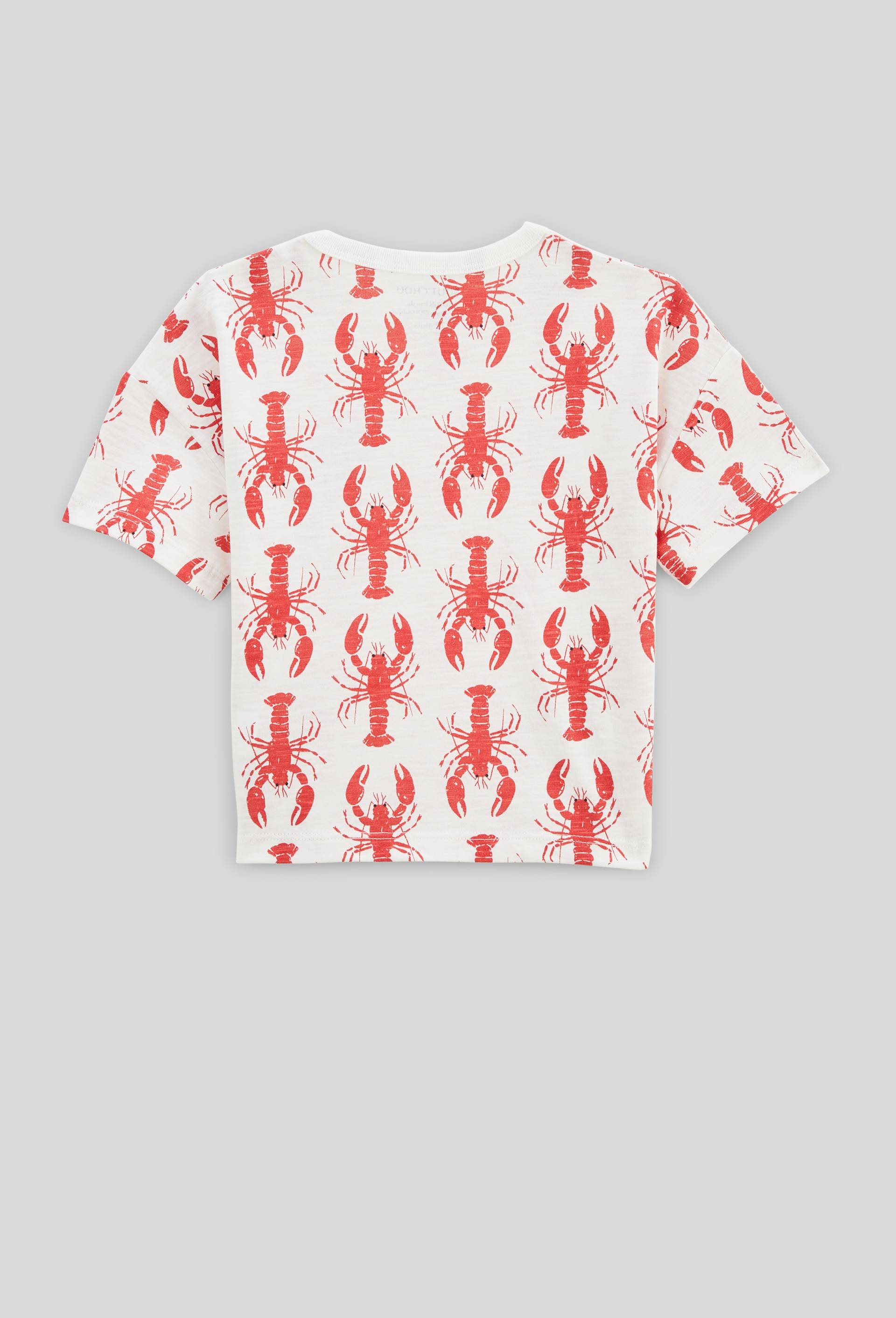 T-shirt manches courtes imprimé en coton BIO GOTS, Beige clair, large image number 1