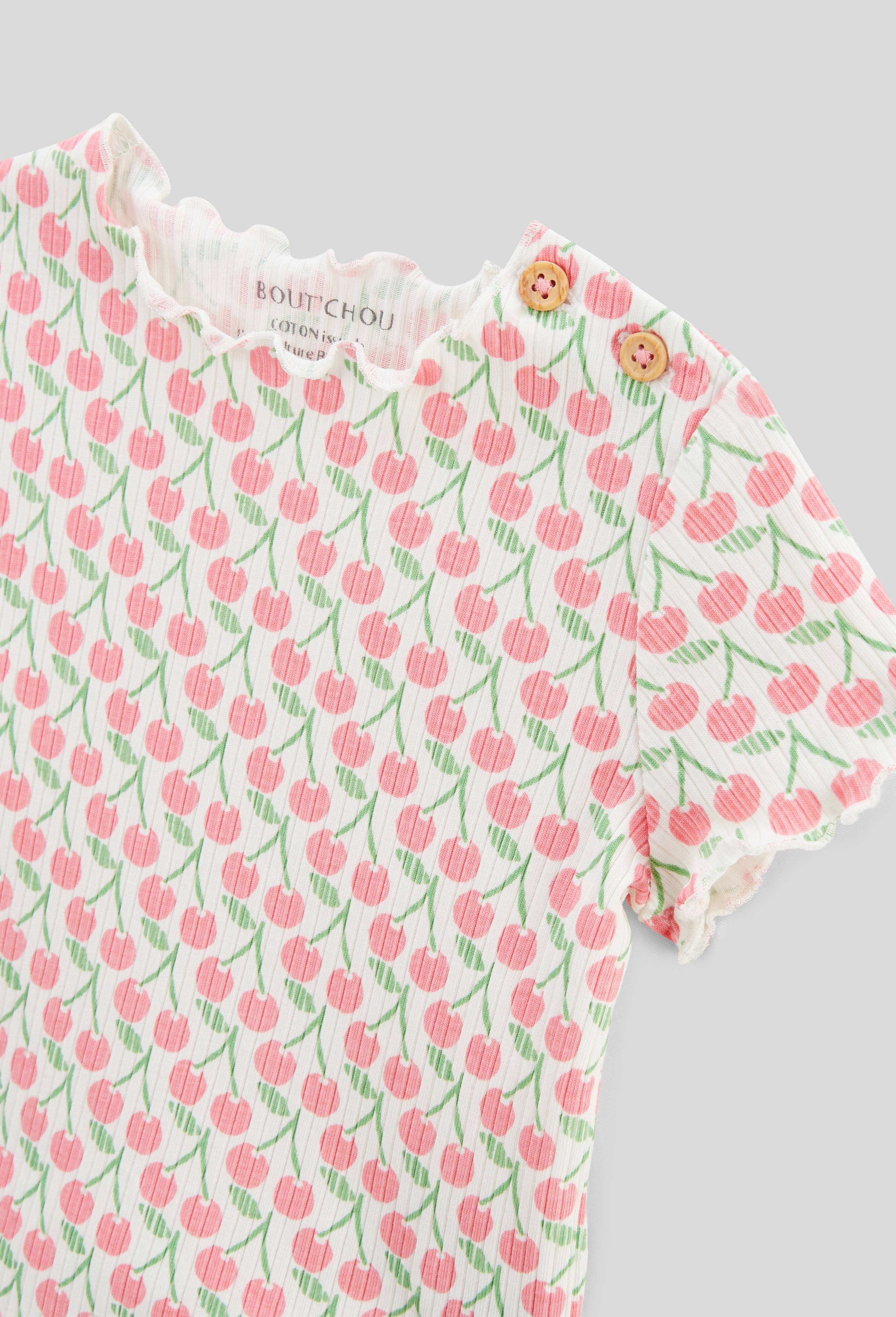 T-shirt manches courtes imprim&eacute; en coton BIO GOTS, Beige clair, large image number 2