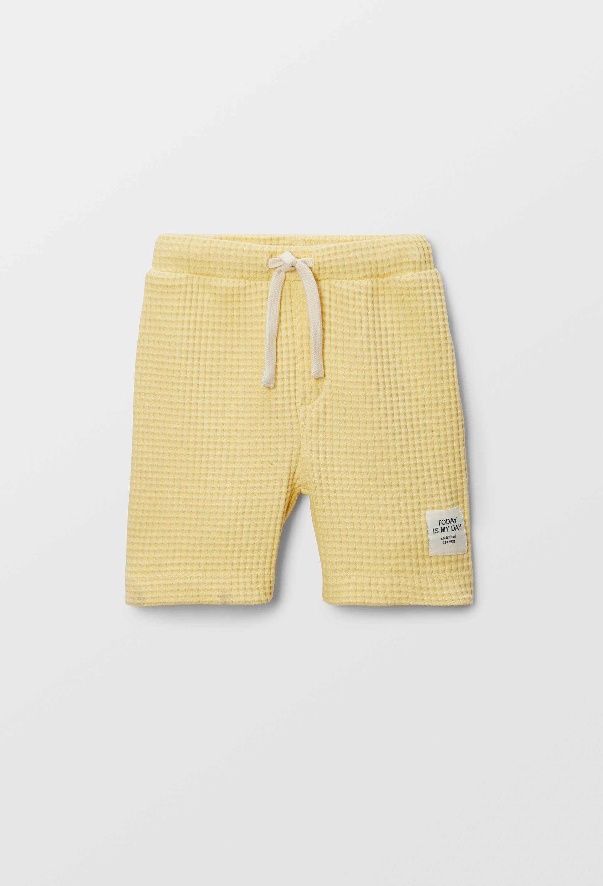 Short uni en coton BIO GOTS, Jaune, large image number 0