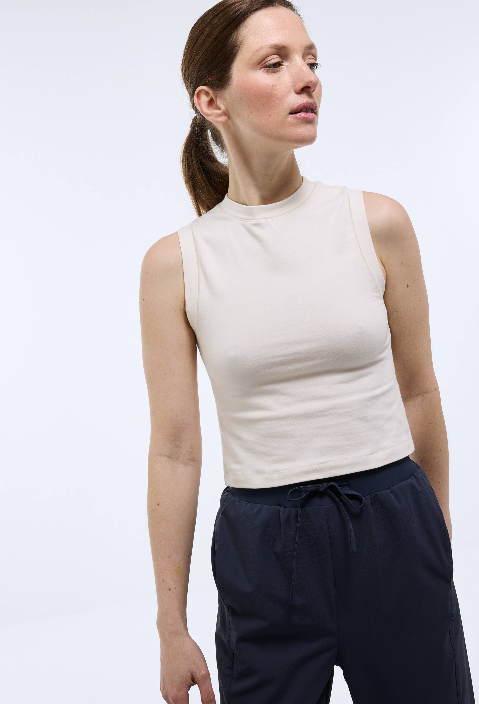 Crop top de sport uni, Beige clair, large image number 0