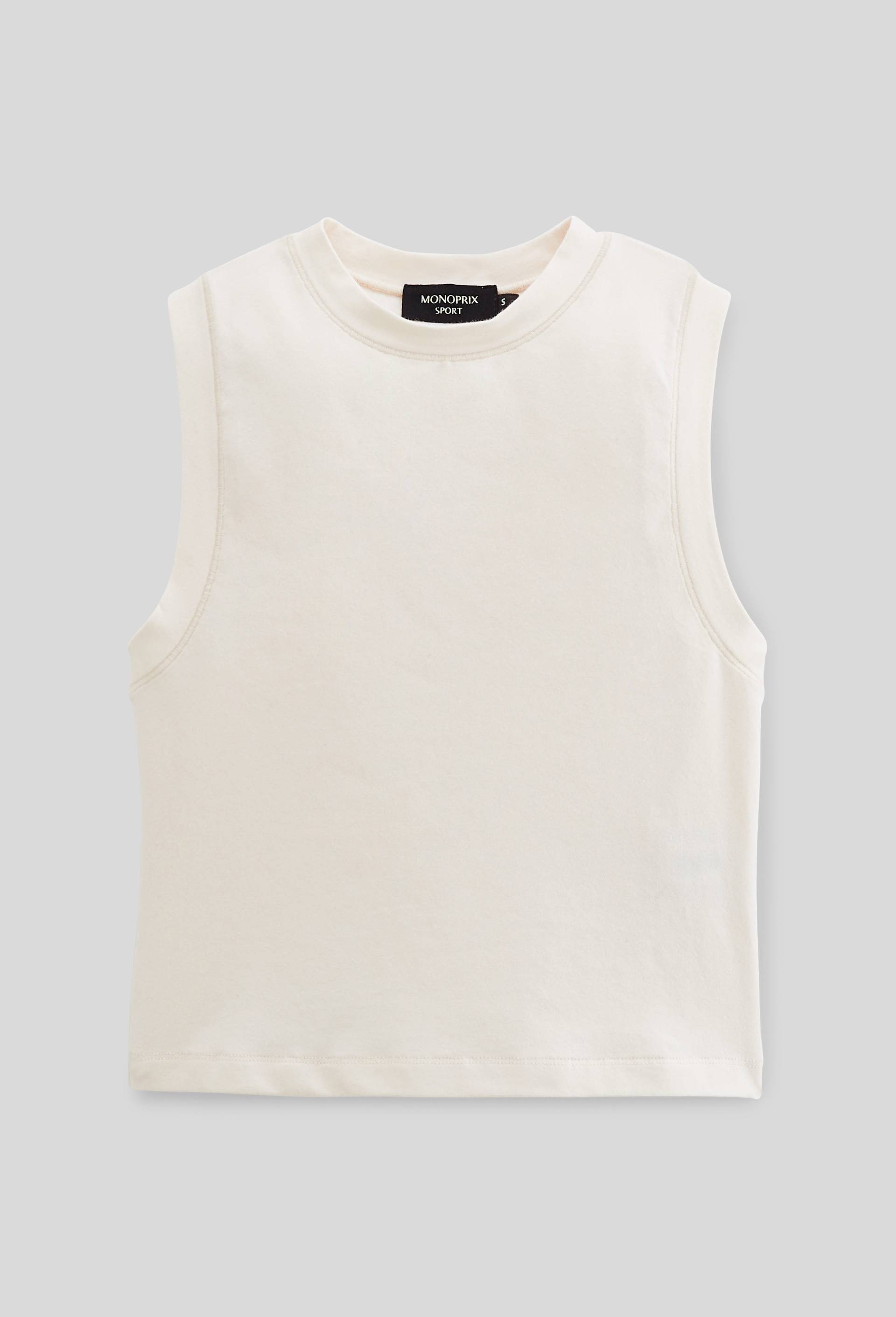 Crop top de sport uni, Beige clair, large image number 2