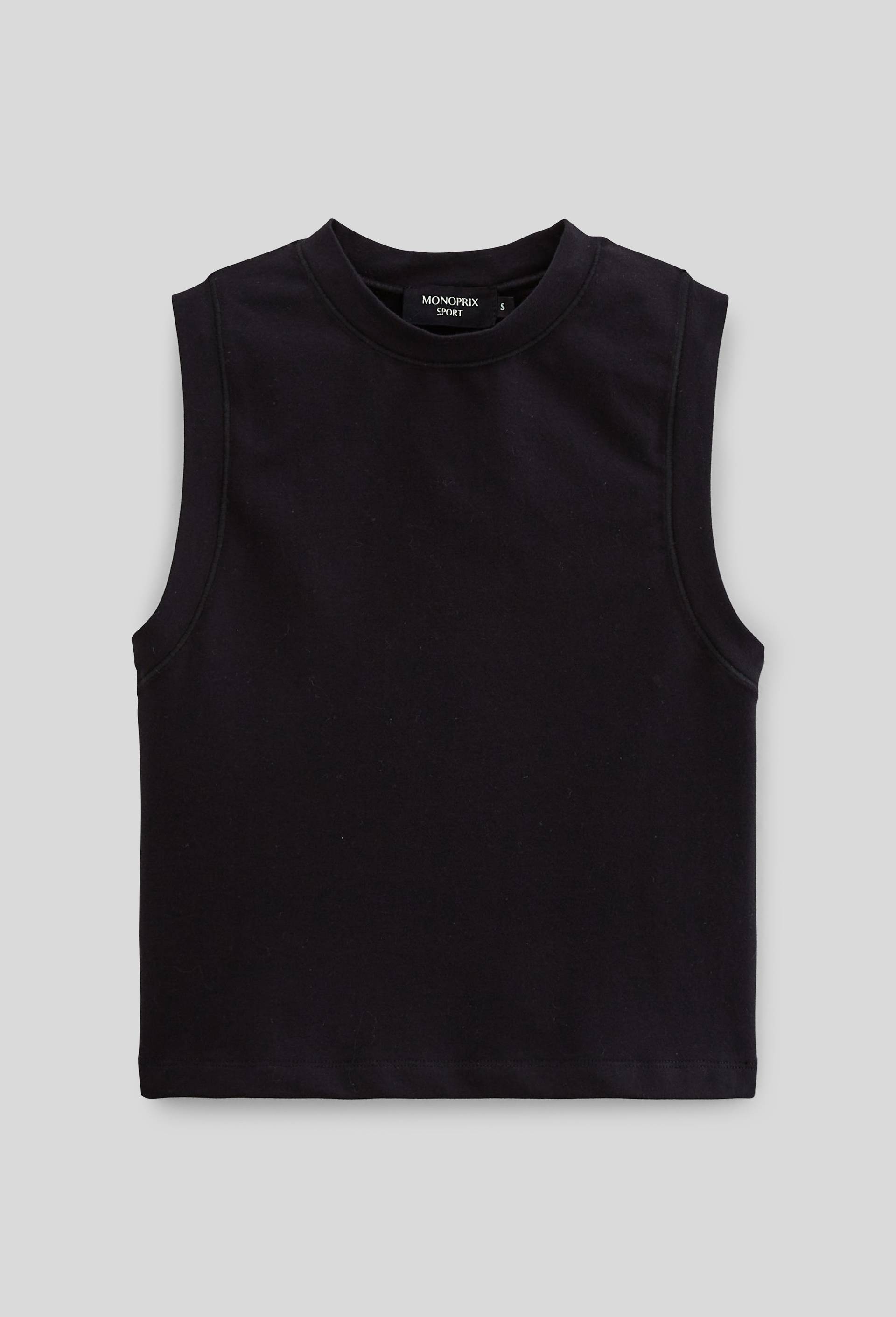 Crop top de sport uni, Noir, large image number 2.0