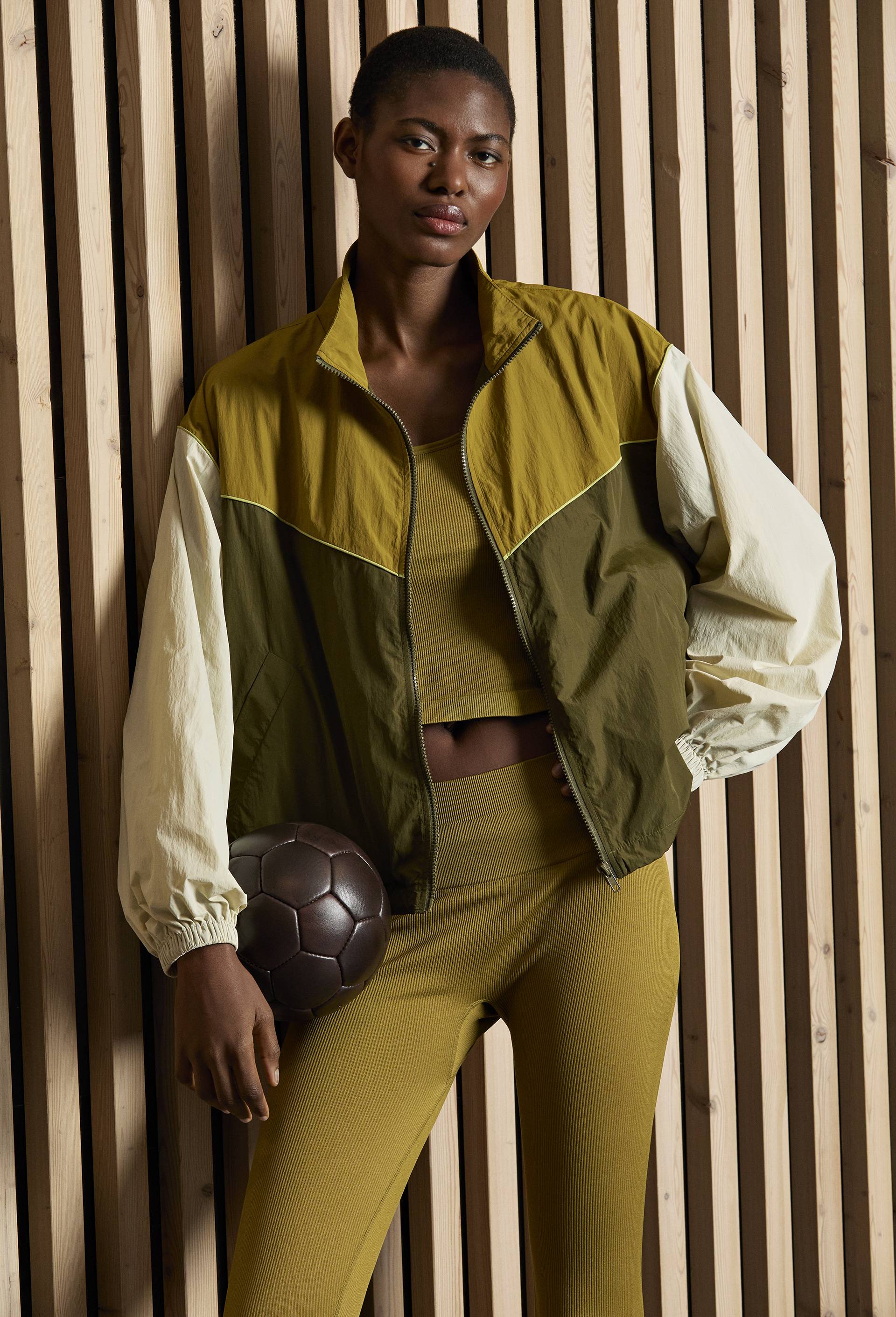 Veste zipp&eacute;e tricolore, Vert fonc&eacute;, large image number 0