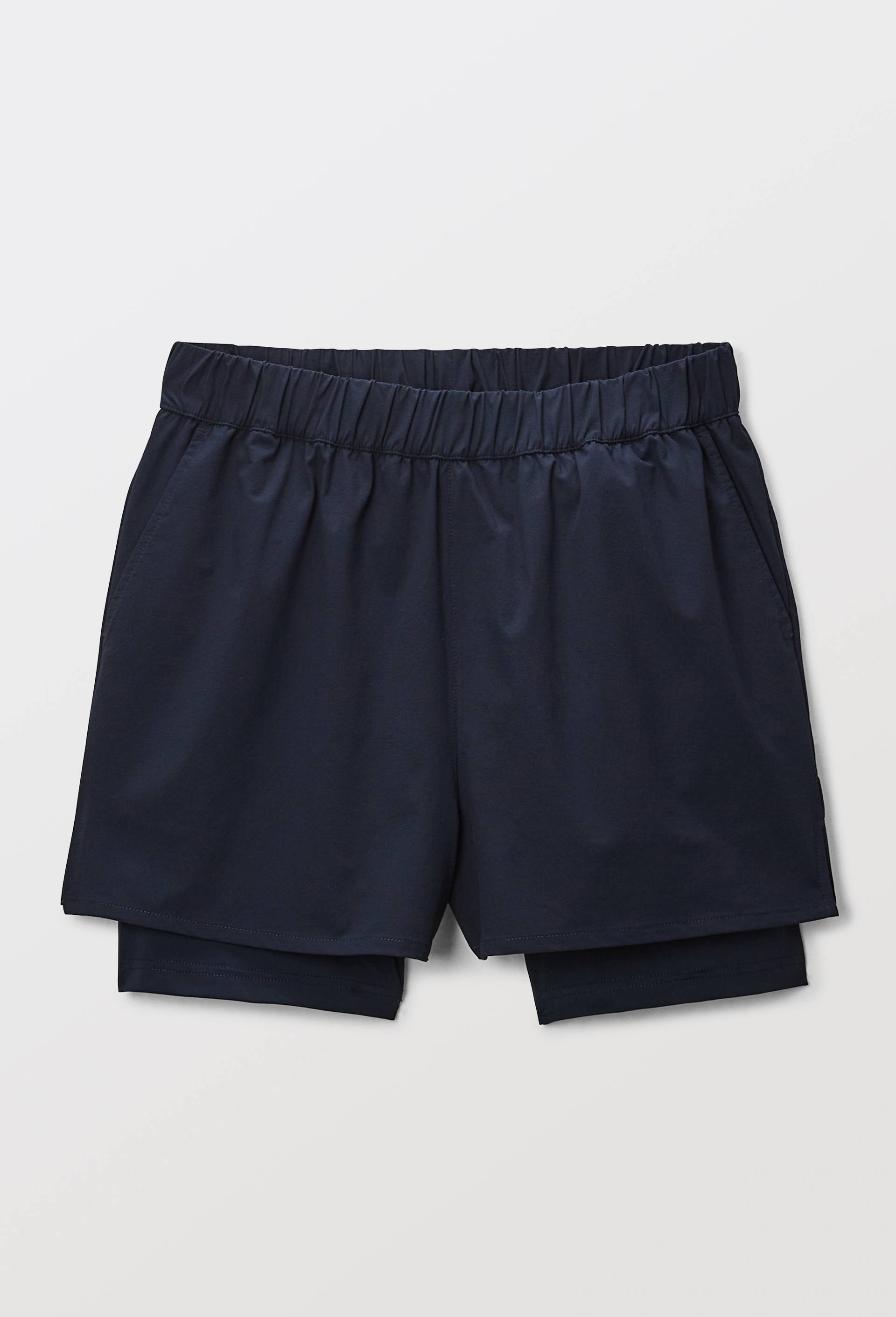 Short de sport technique uni, Bleu foncé, large image number 2