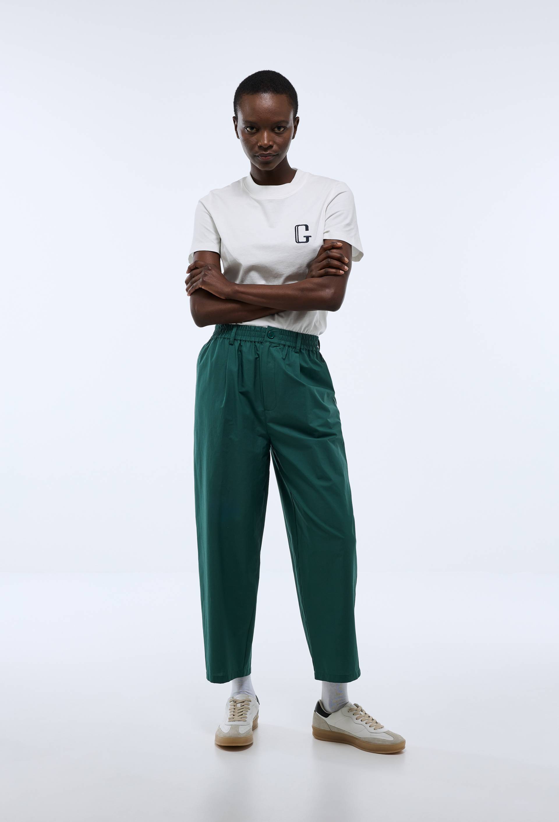 Pantalon de golf uni en coton, Vert fonc&eacute;, large image number 0