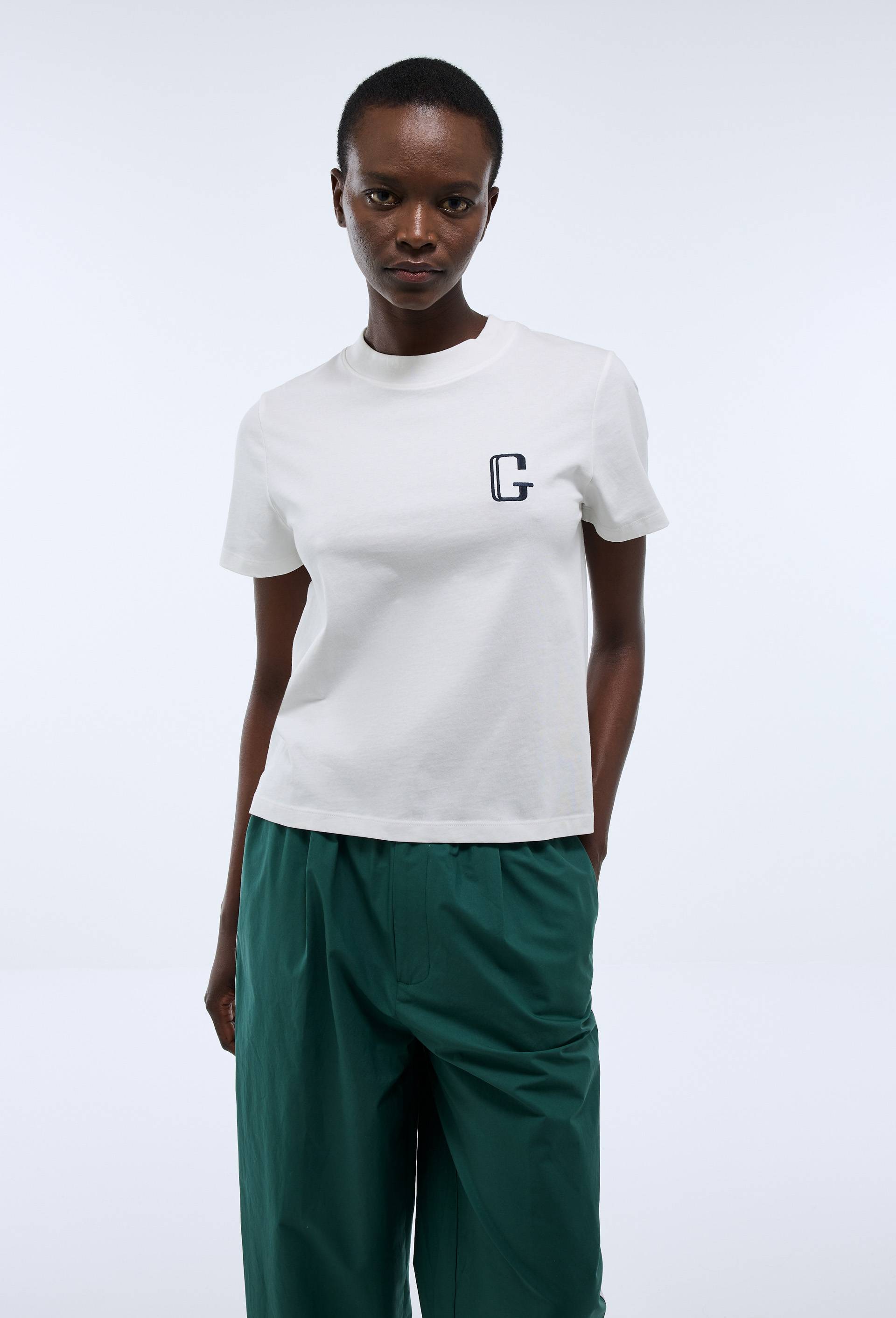 T-shirt de golf uni &agrave; manches courtes et en coton BIO, Ecru, large image number 0