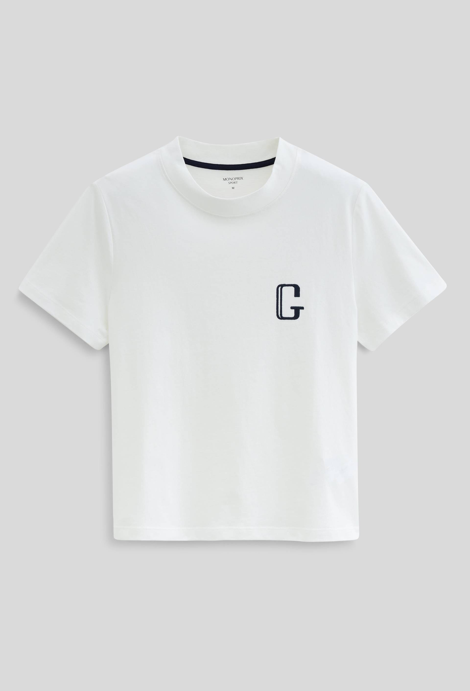 T-shirt de golf uni &agrave; manches courtes et en coton BIO, Ecru, large image number 2