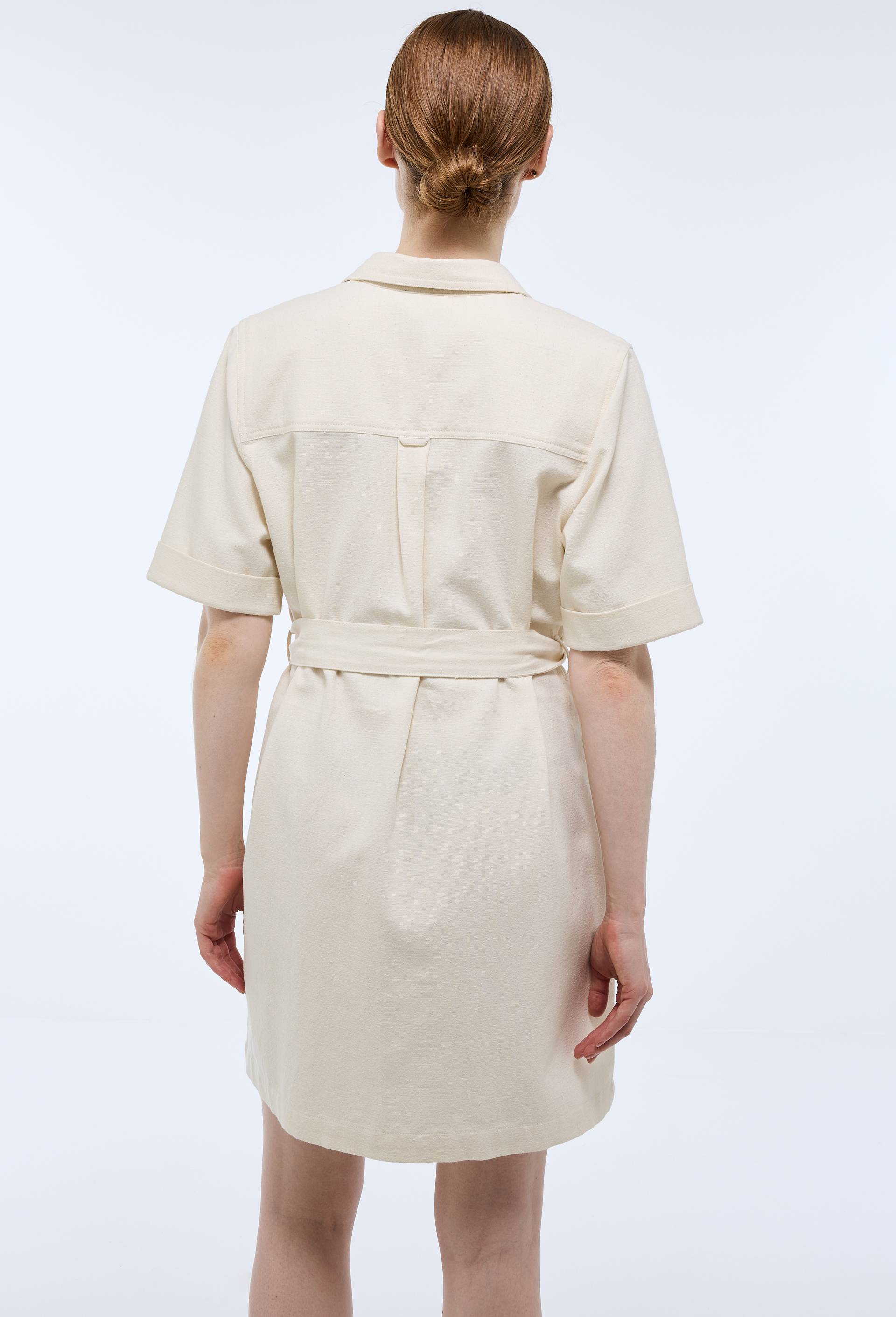 Unie Robe Cintree Robe Courte Cintrée Unie En Coton JAUNE CLAIR