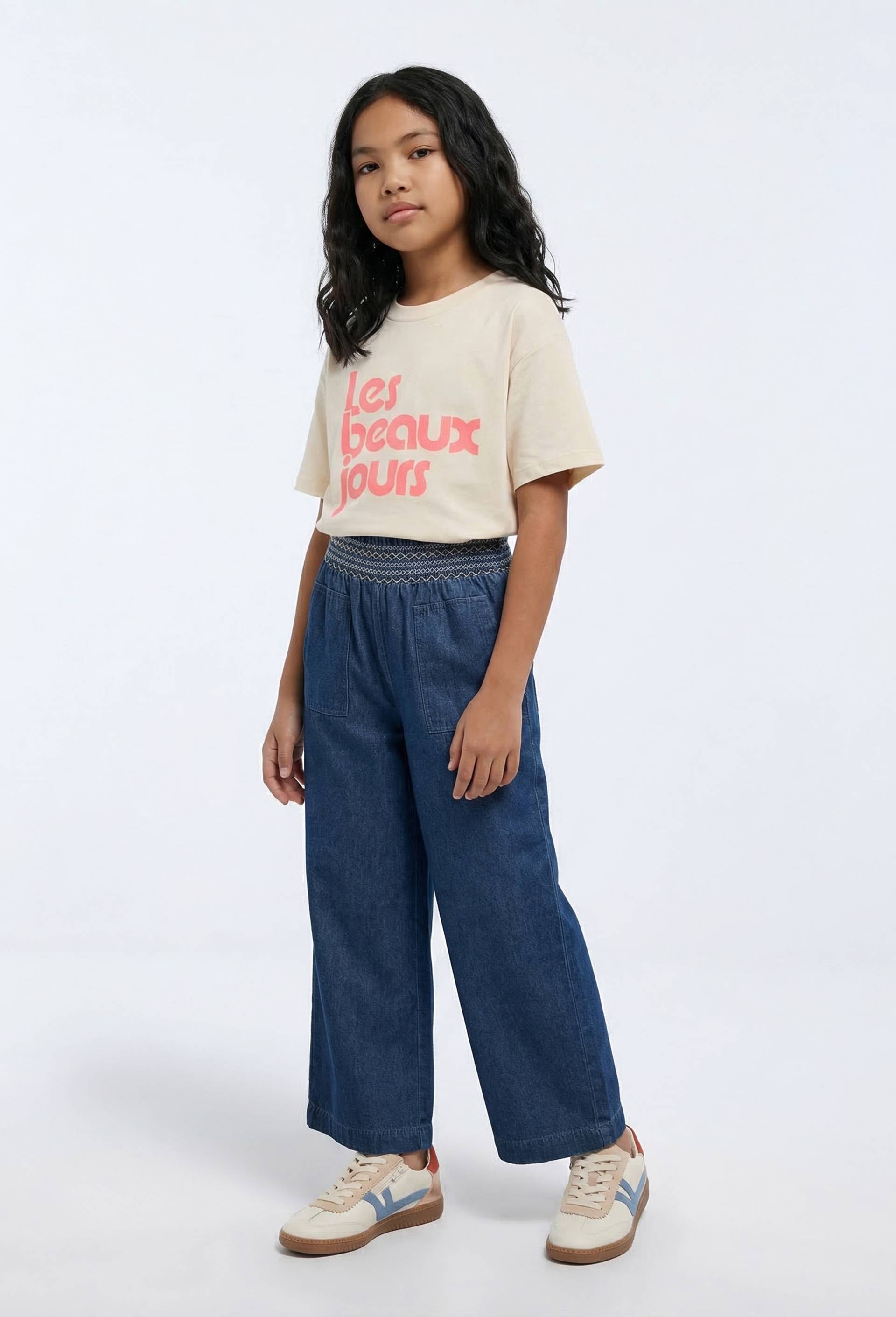 Pantalon taille &eacute;lastiqu&eacute;e, Bleu fonc&eacute;, large image number 0