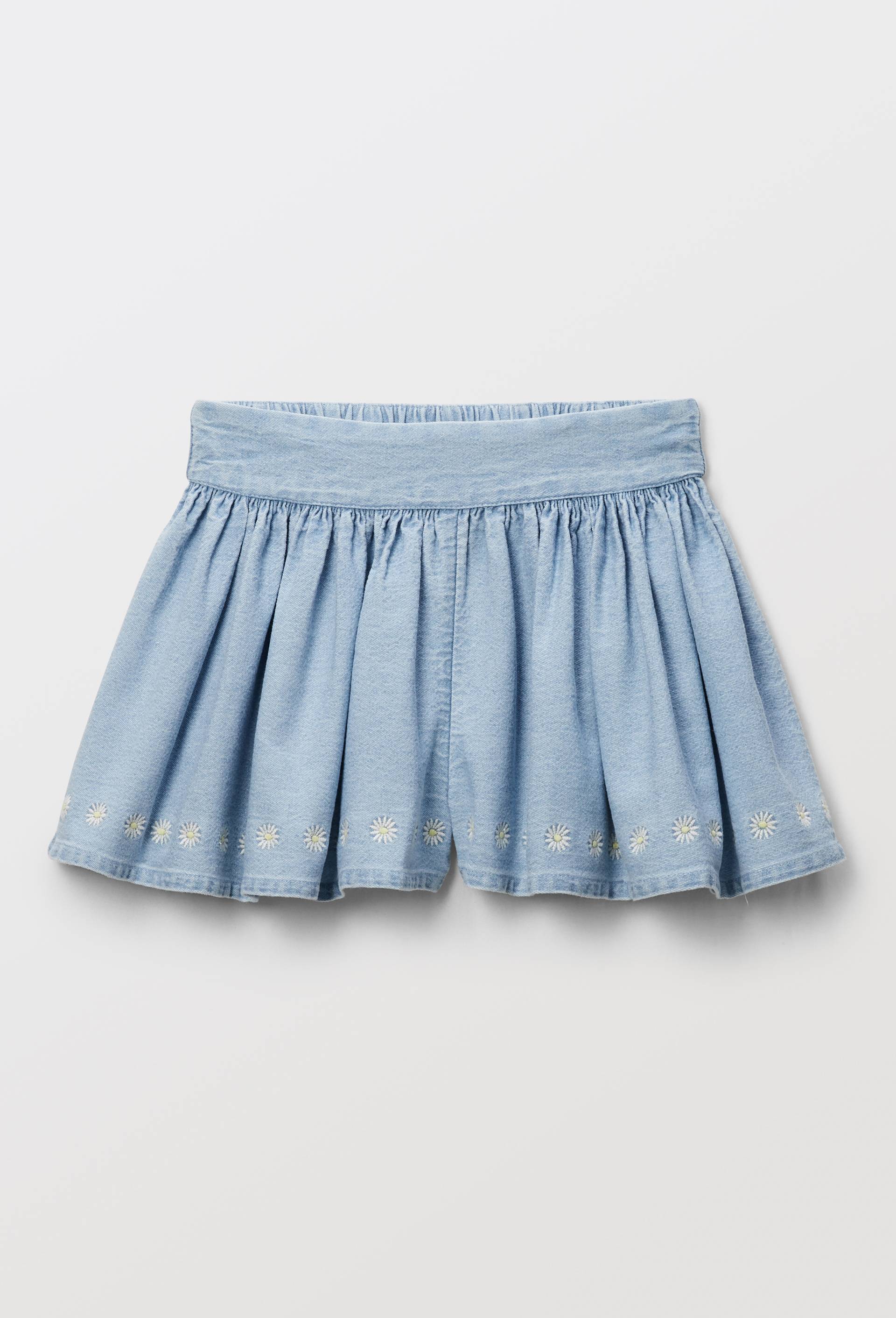 Short brodé en jean, Bleu clair, large image number 0