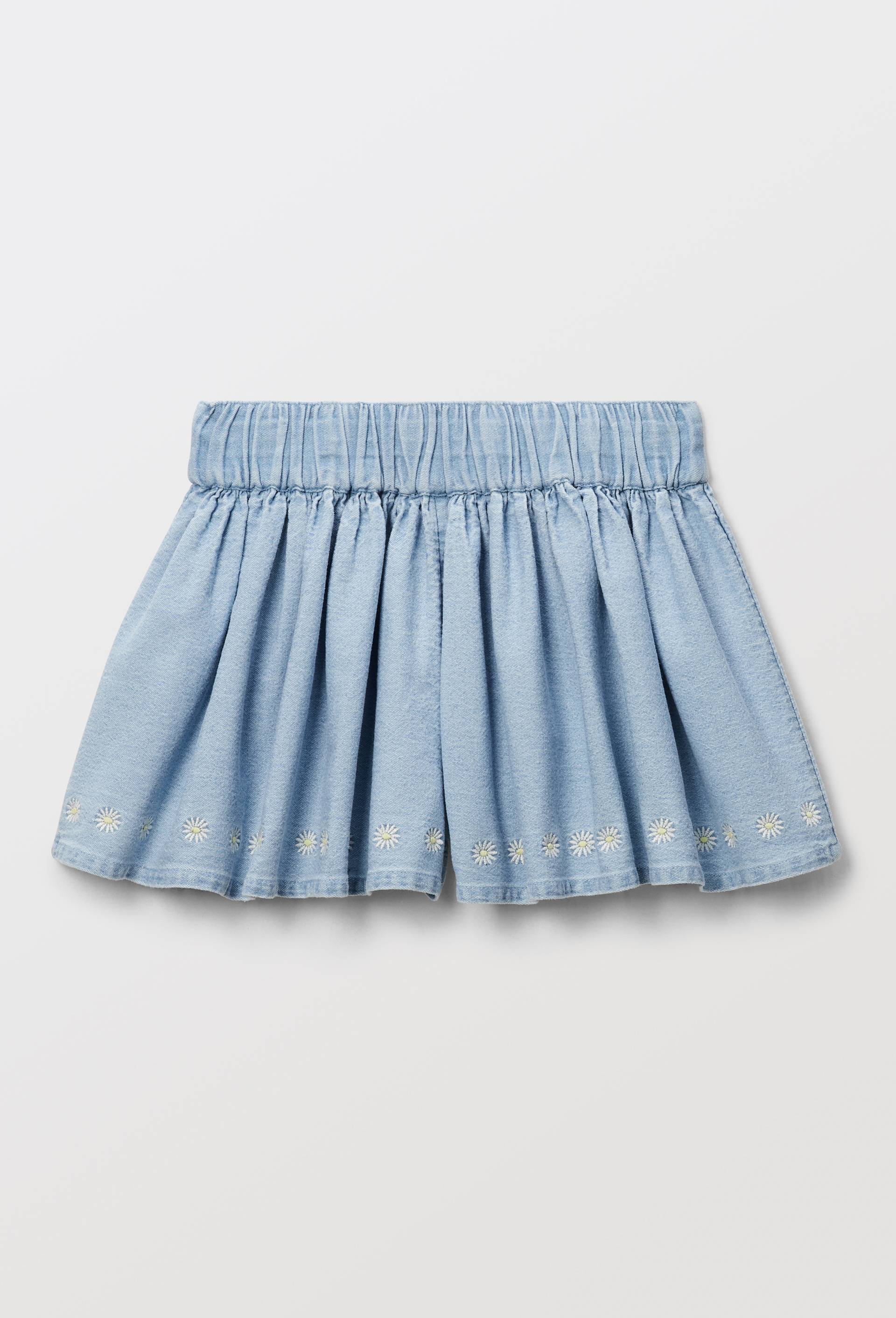 Short brodé en jean, Bleu clair, large image number 1.0