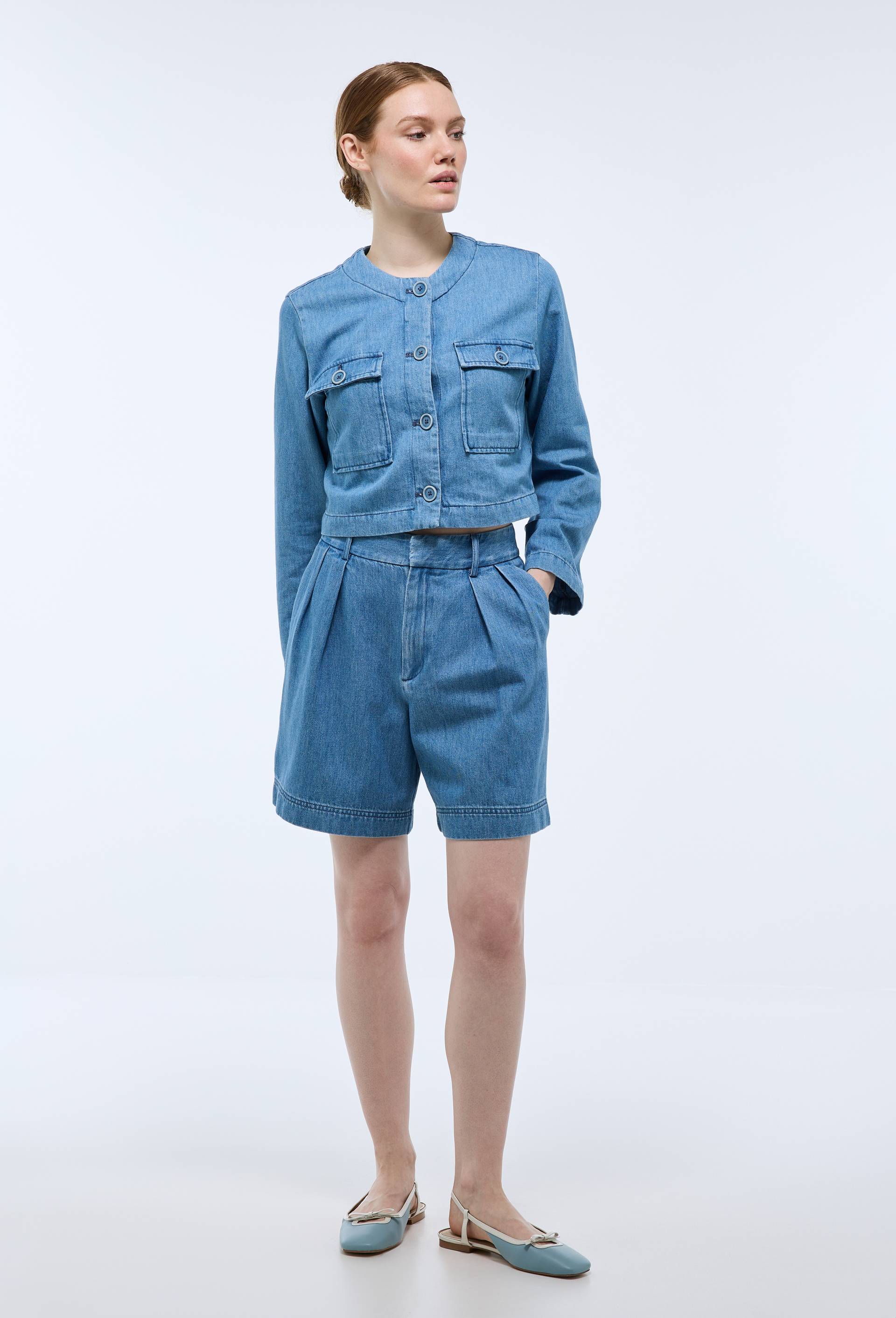 Short en denim, Bleu fonc&eacute;, large image number 0