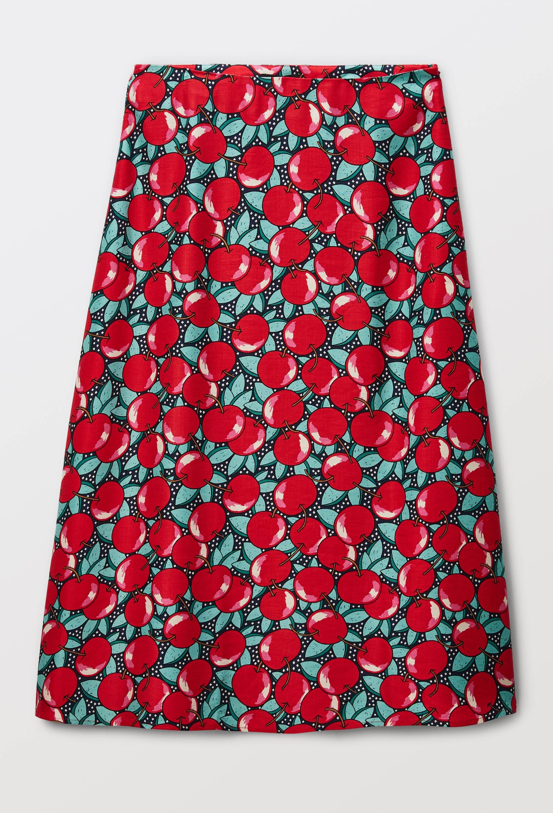 Jupe midi en viscose et lin, Bleu fonc&eacute;, large image number 2.0