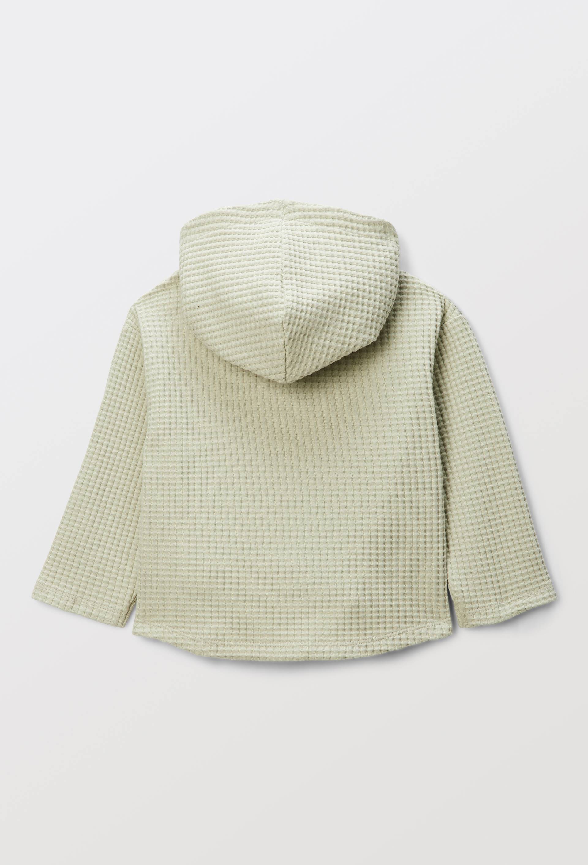 Cardigan capuche molleton uni en coton BIO GOTS, Vert clair, large image number 1