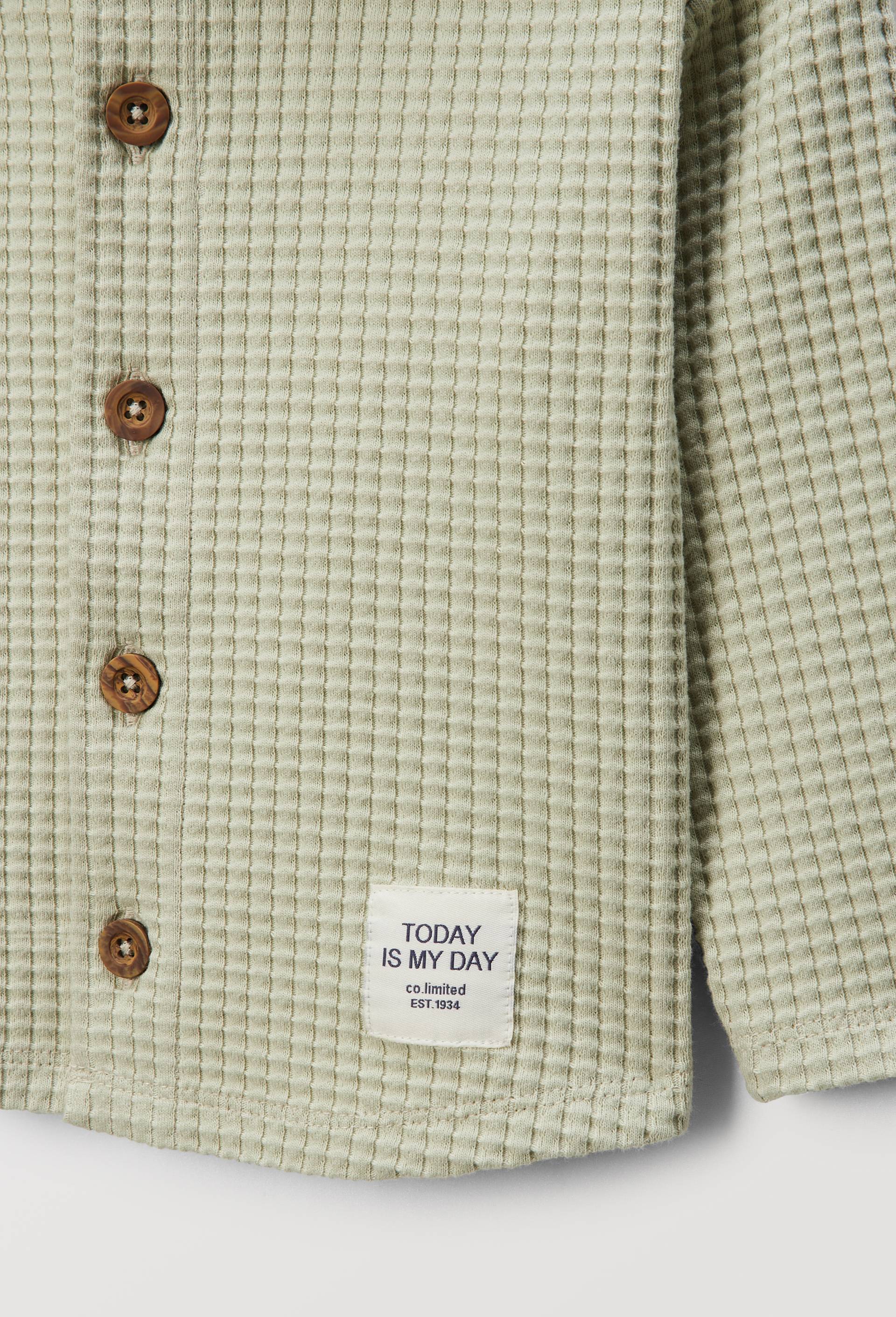 Cardigan capuche molleton uni en coton BIO GOTS, Vert clair, large image number 2