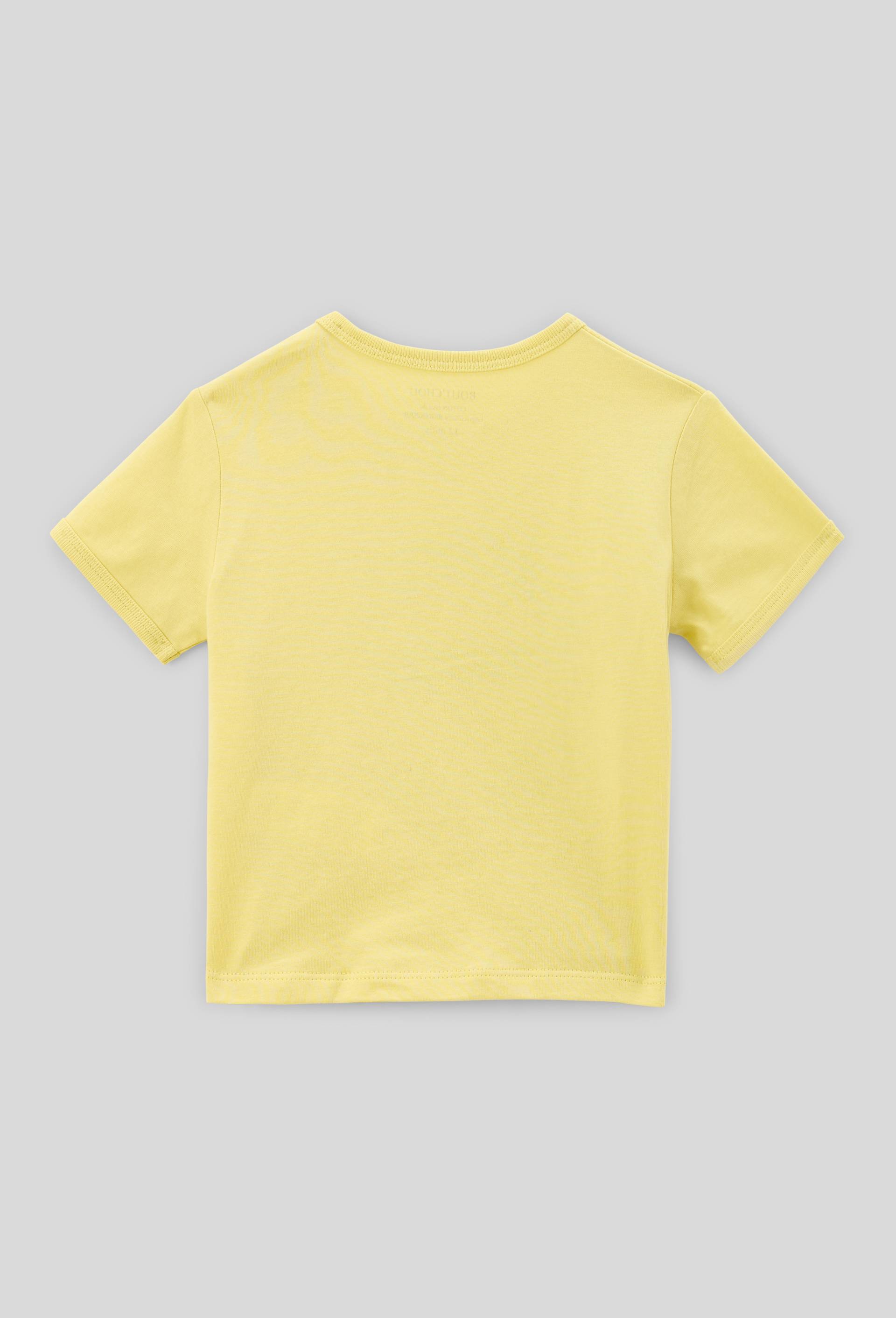 T-shirt manches courtes imprimé en coton BIO GOTS, Jaune, large image number 1