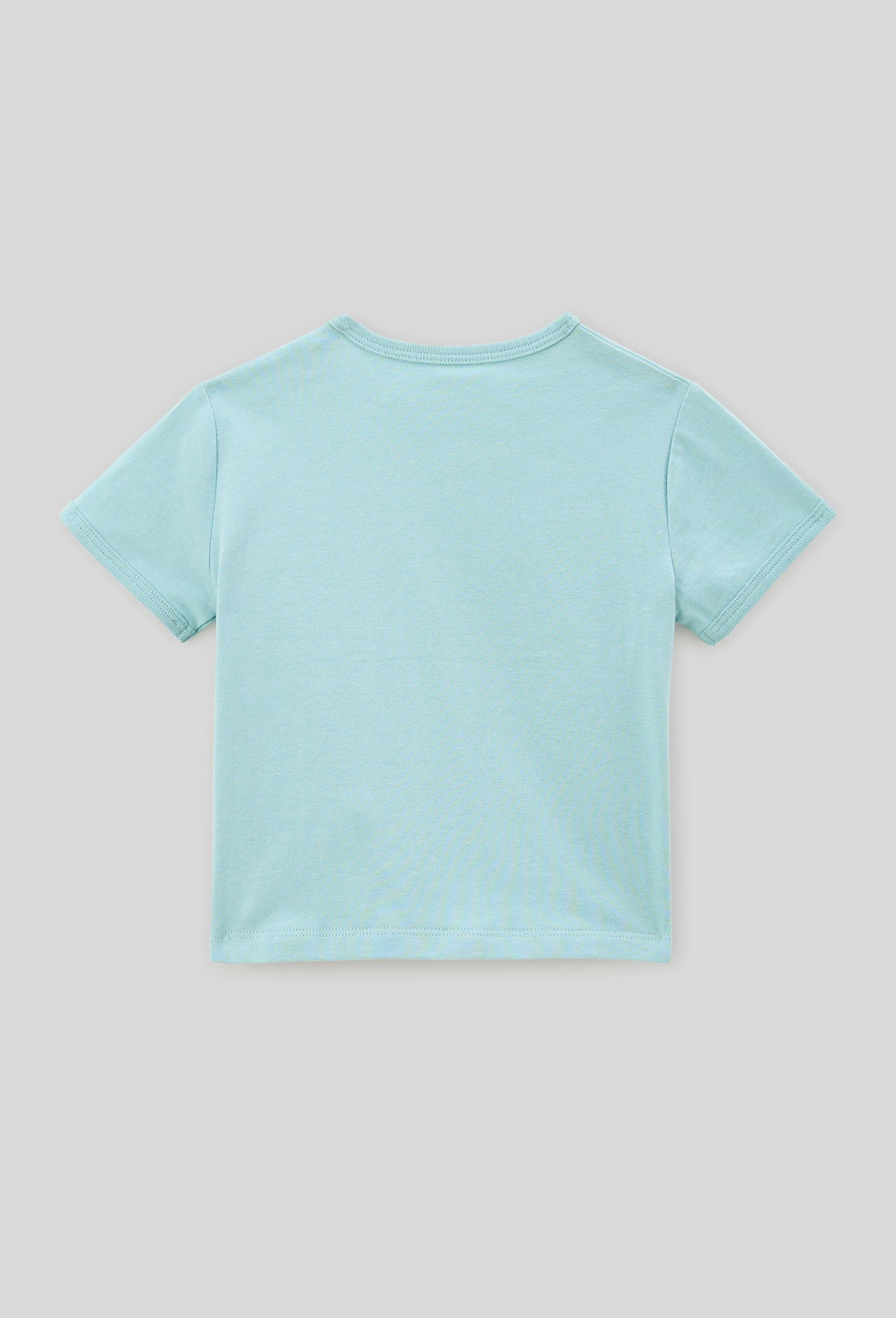 T-shirt manches courtes imprimé en coton BIO GOTS, Bleu, large image number 1