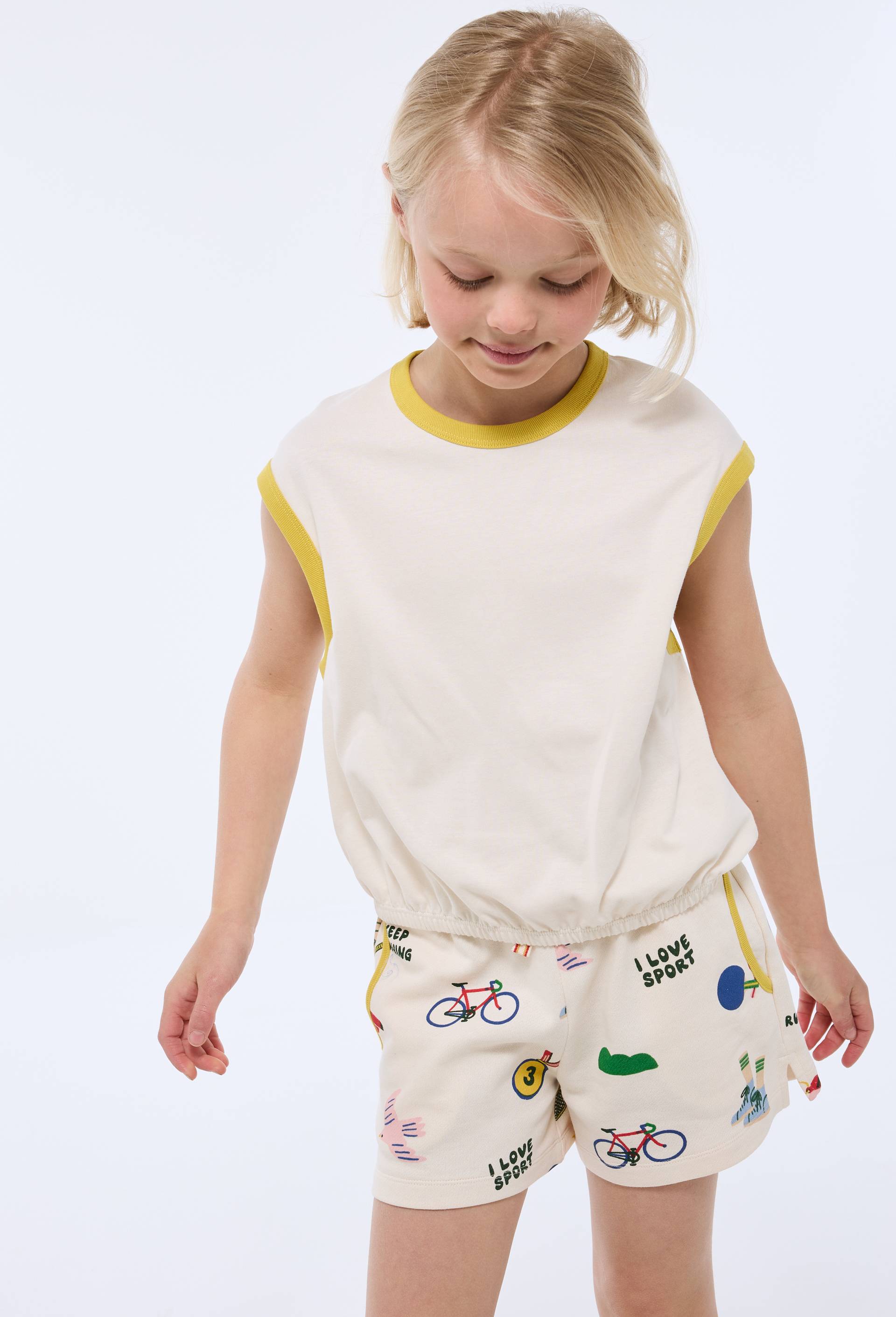 Short imprim&eacute; en coton, Beige clair, large image number 0
