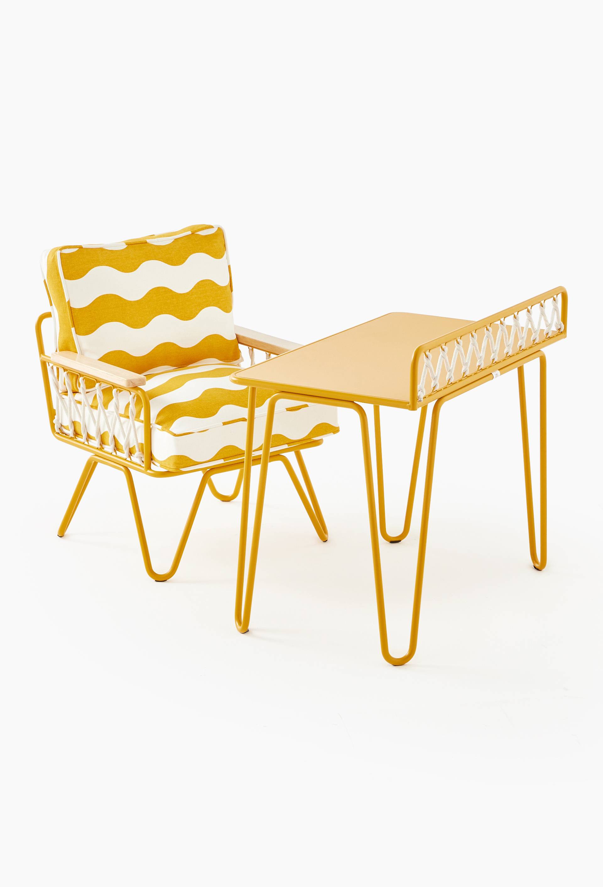 Table bureau enfant en m&eacute;tal - HONORE X MONOPRIX, Jaune, large image number 2.0